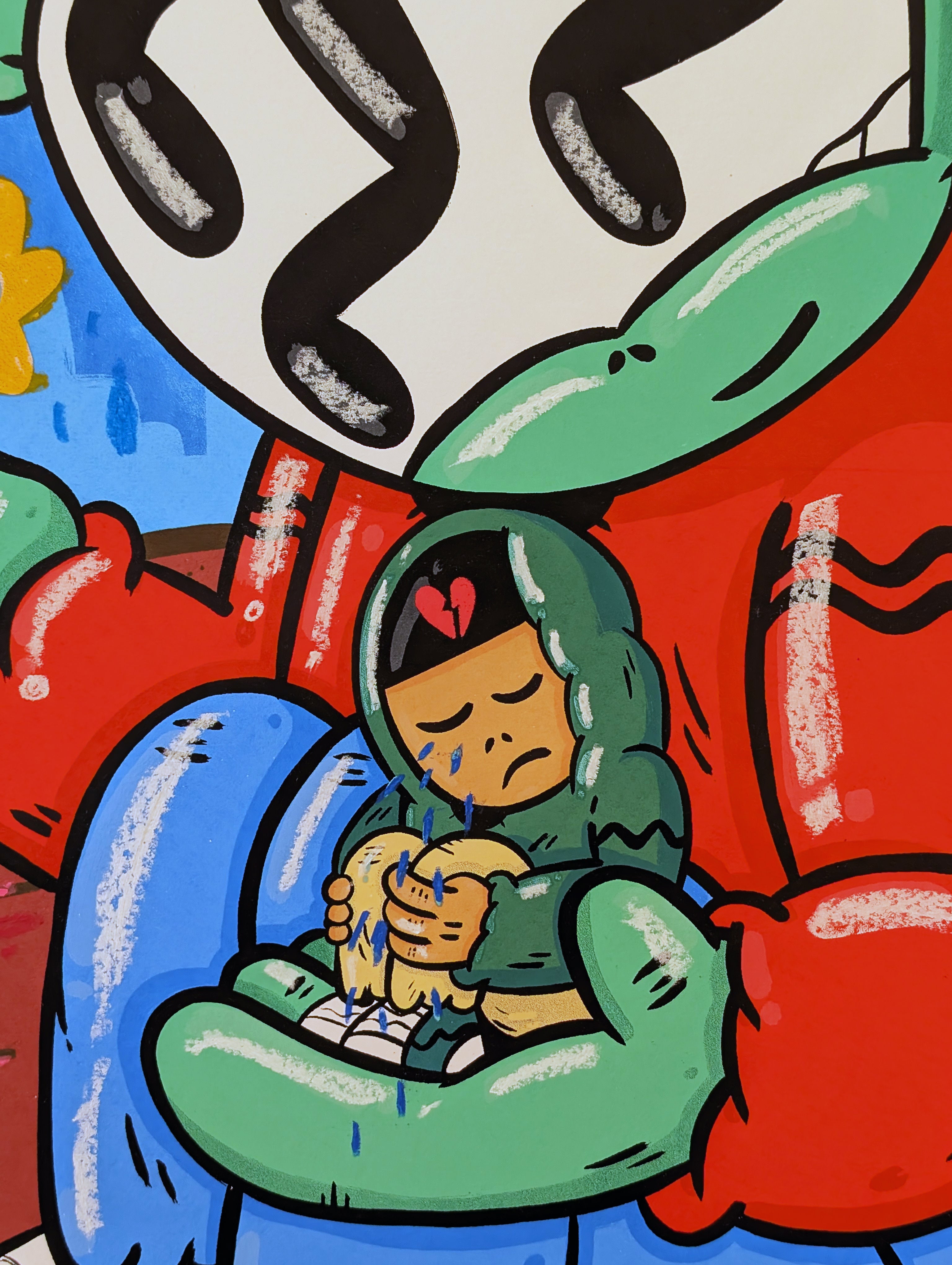"YOU CAN REST HERE" (hand embellished 1) by Clue