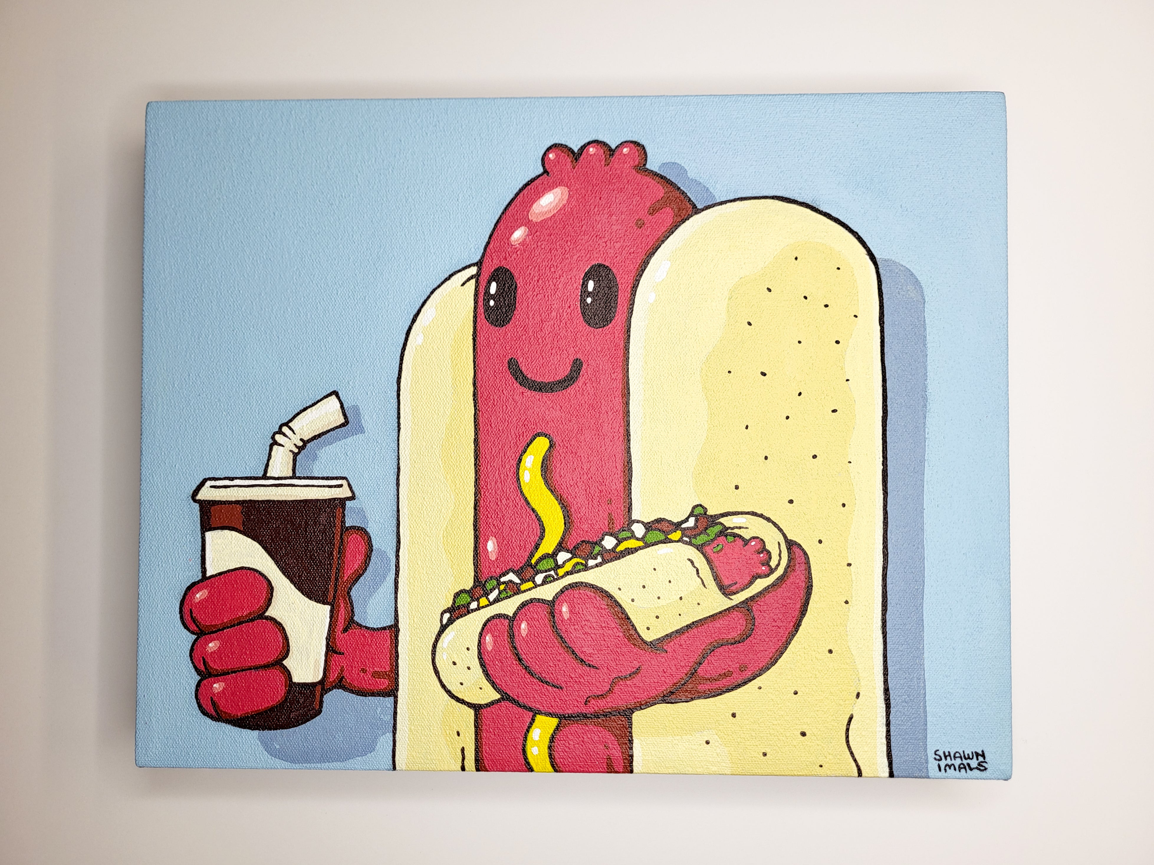 "Portrait Of My Wife As A Hotdog (She Loves Hotdogs)" by Shawnimals