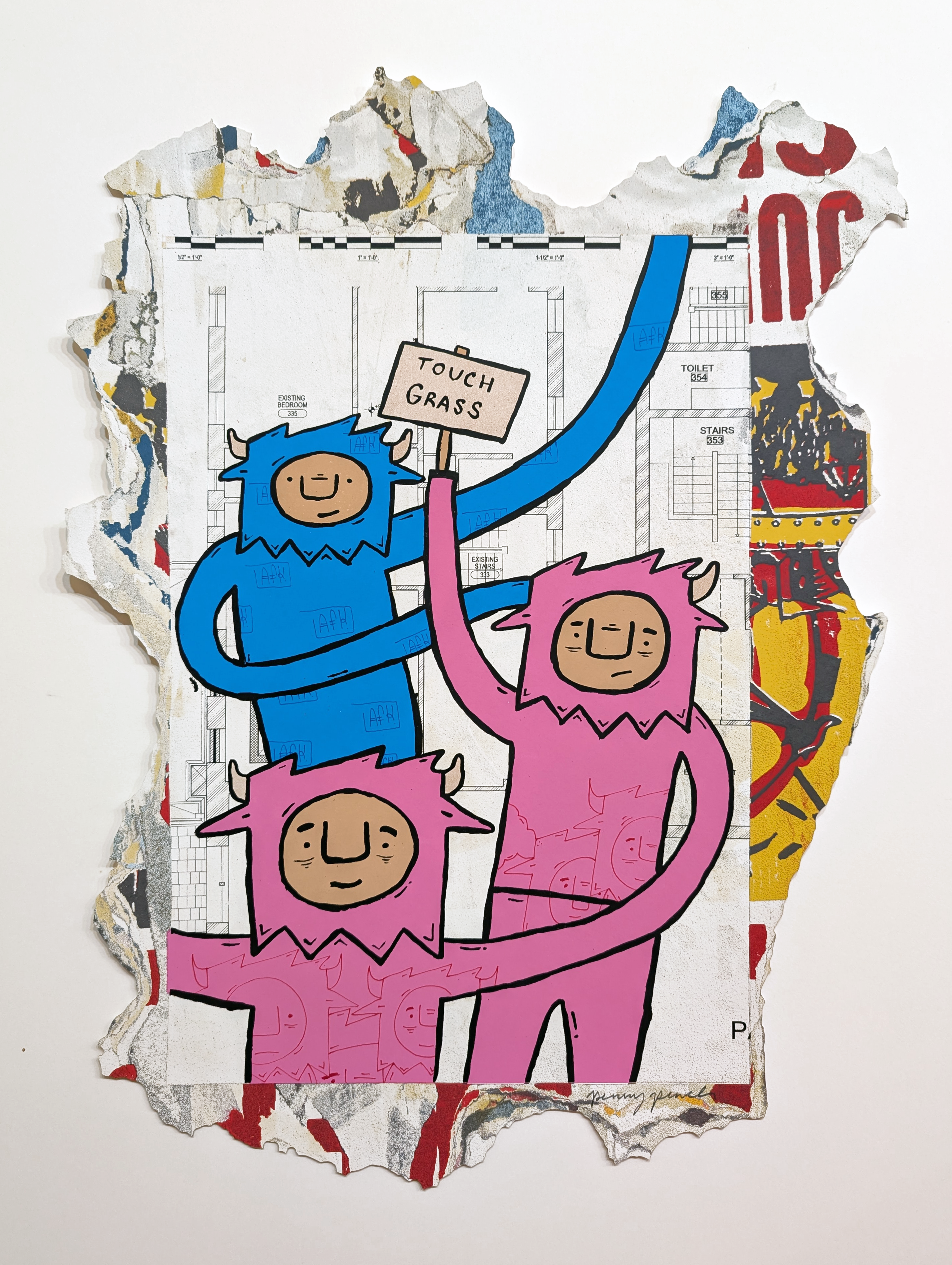 "Outside" by Penny Pinch (Hand Embellished 2)