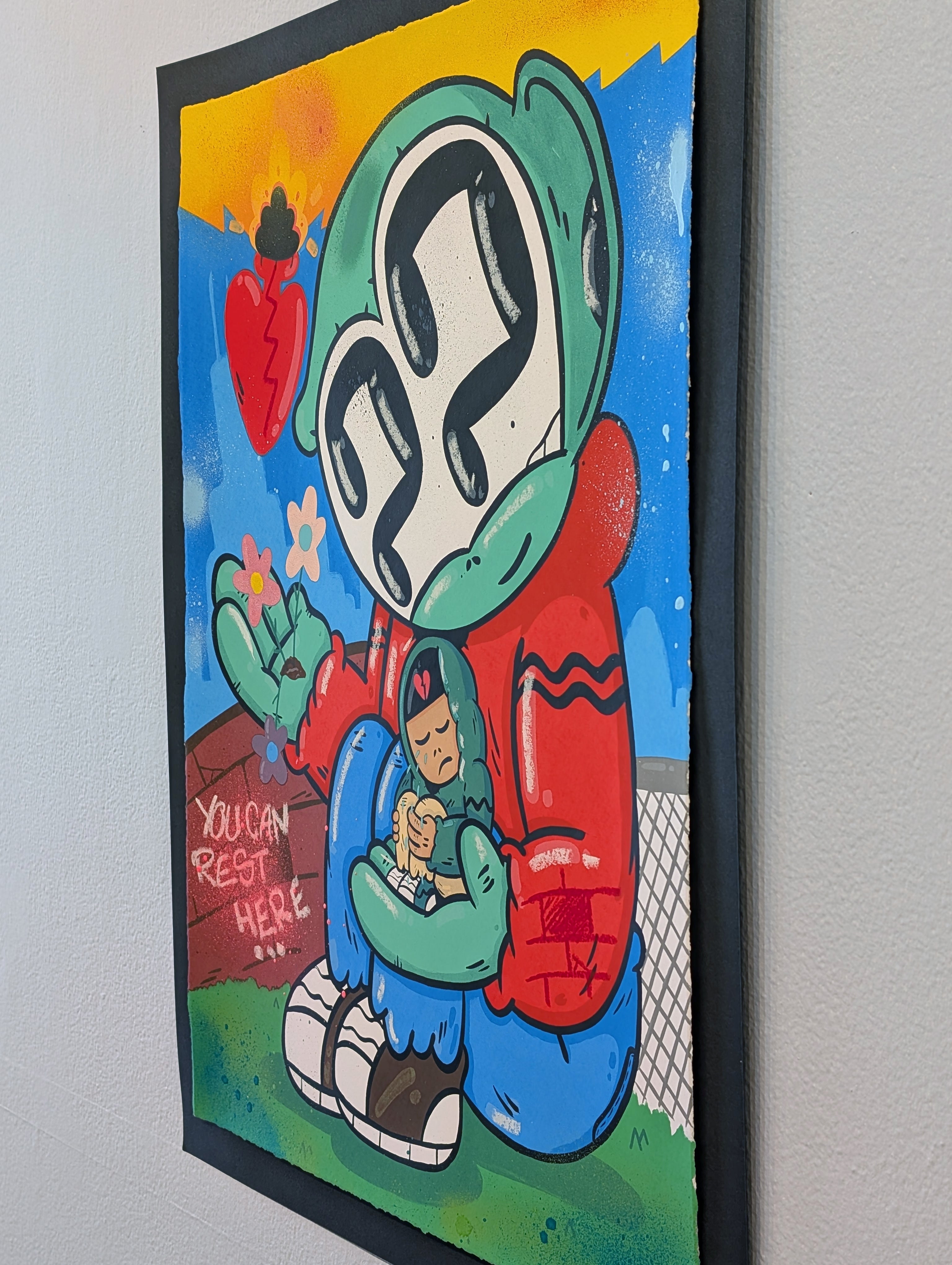 " YOU CAN REST HERE" (hand embellished 5) by Clue