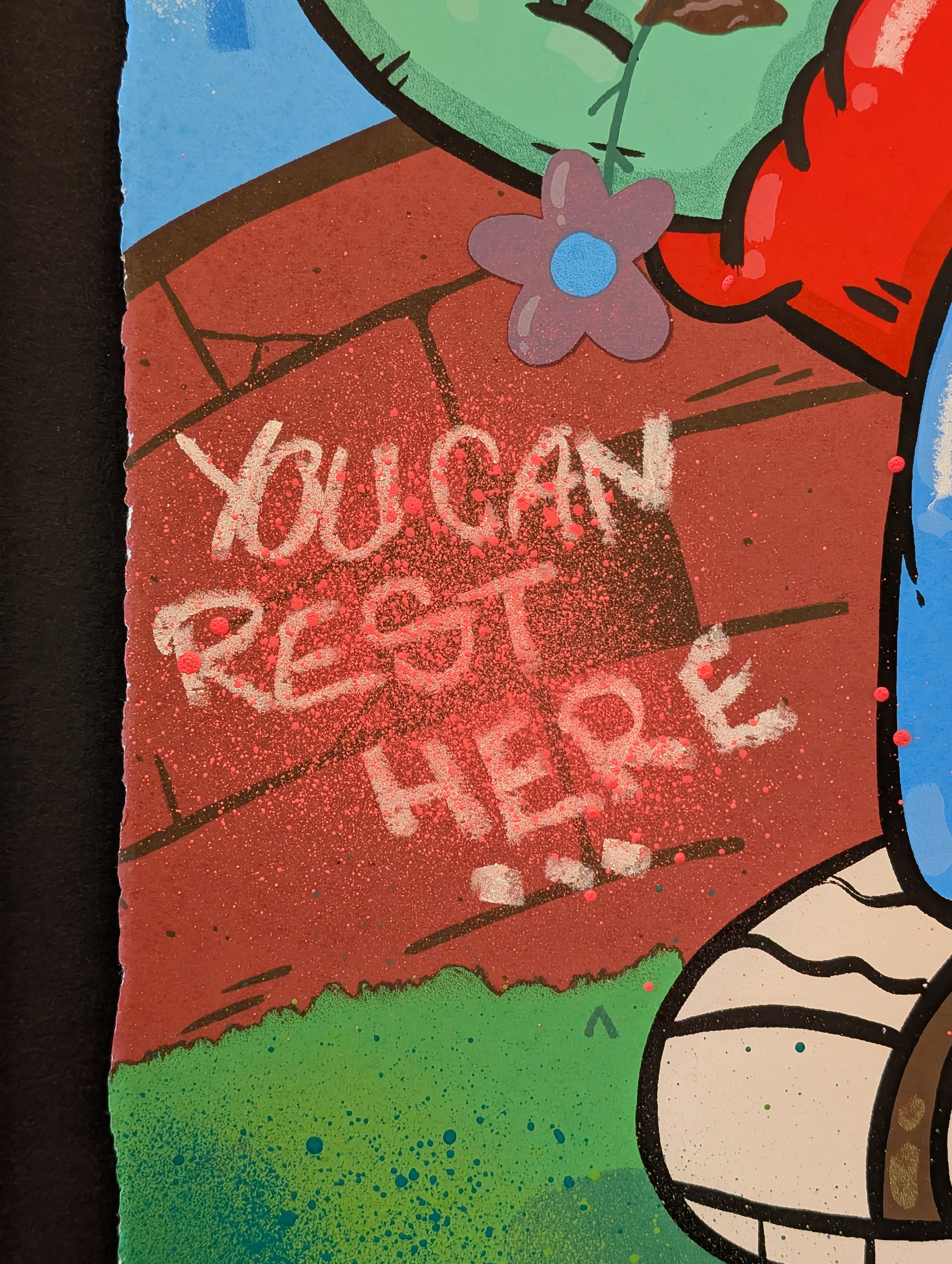 " YOU CAN REST HERE" (hand embellished 5) by Clue