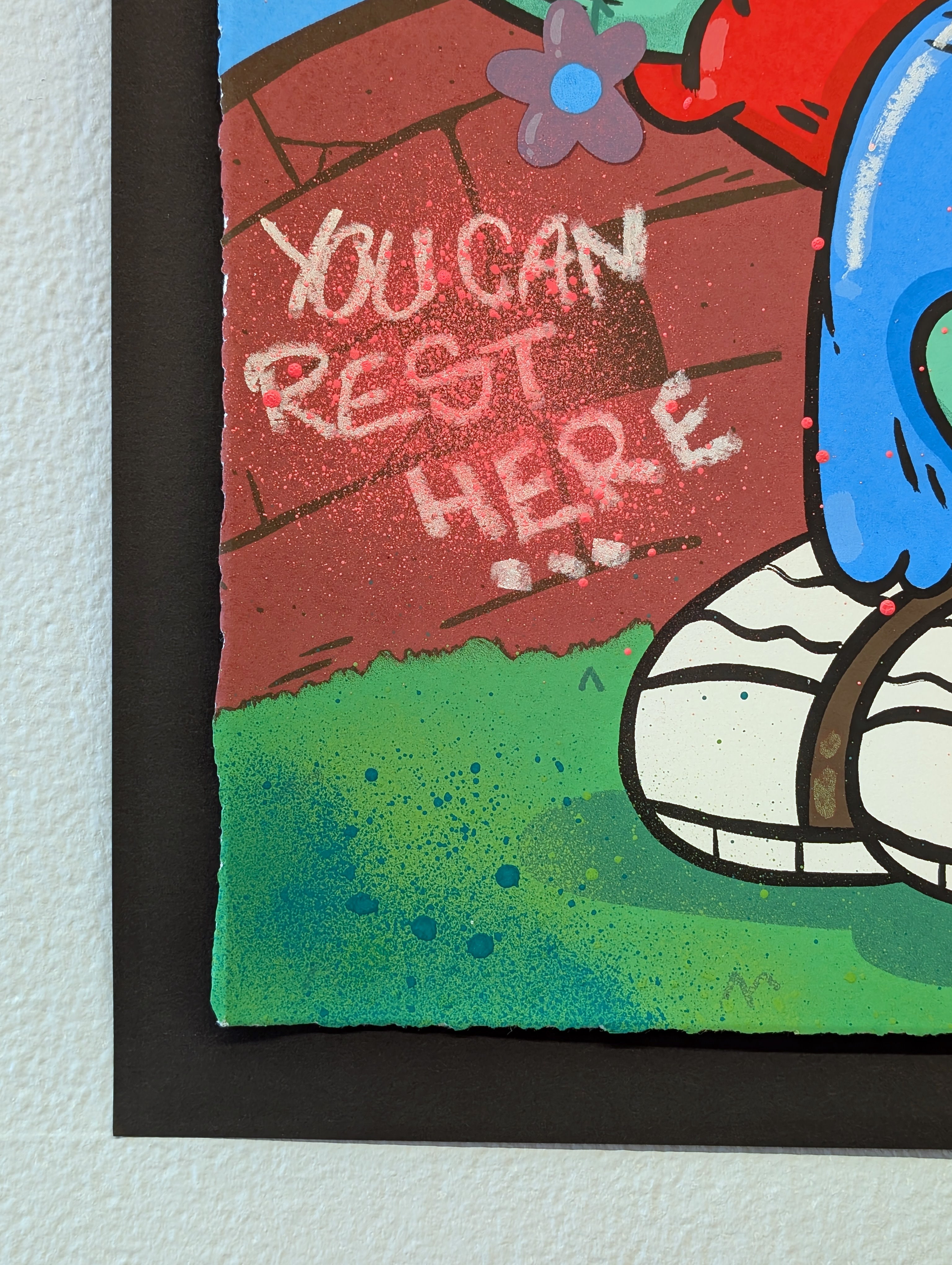 " YOU CAN REST HERE" (hand embellished 5) by Clue