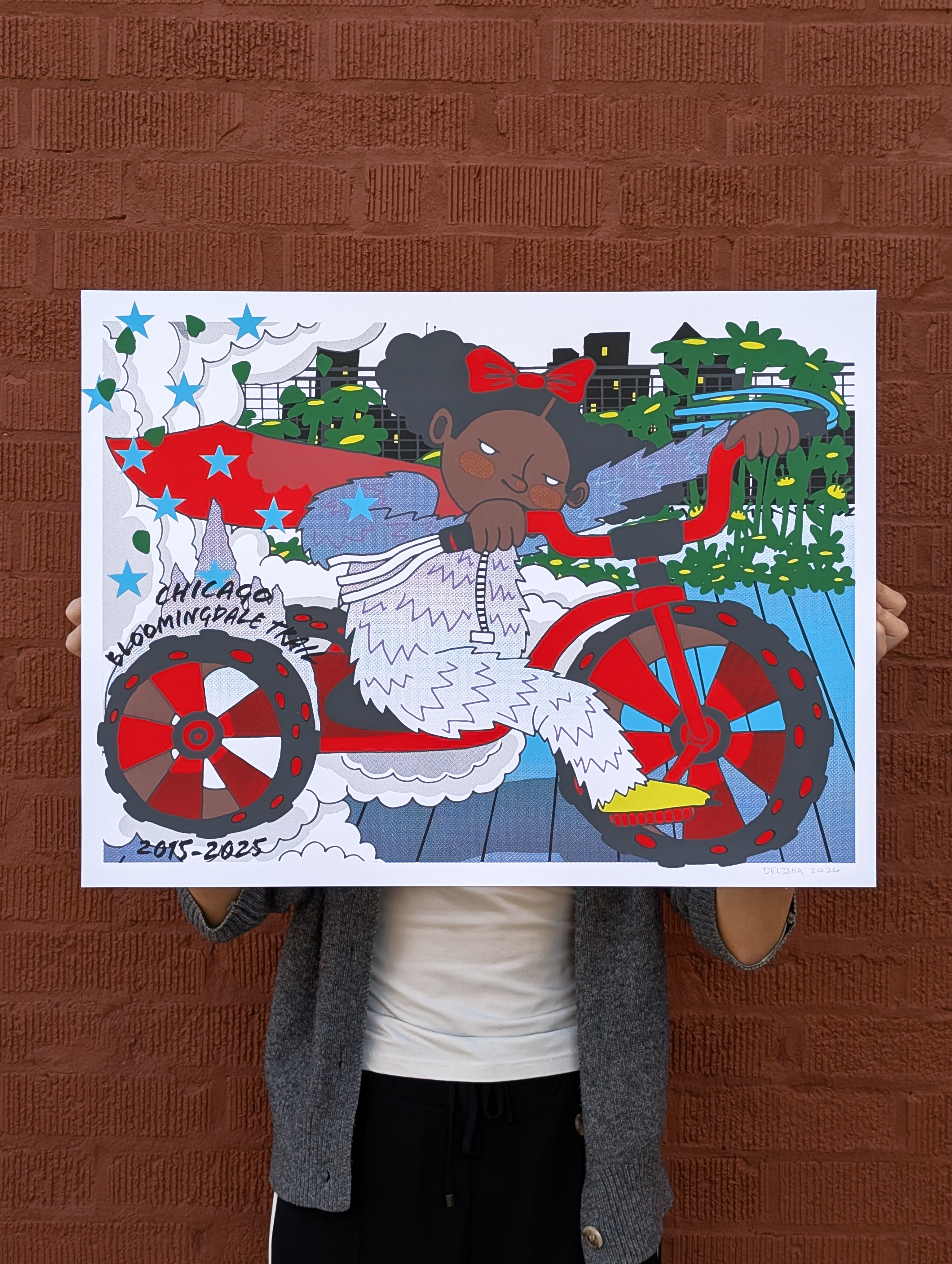 "Big Wheel Hero" Bloomingdale Trail Print by Delisha