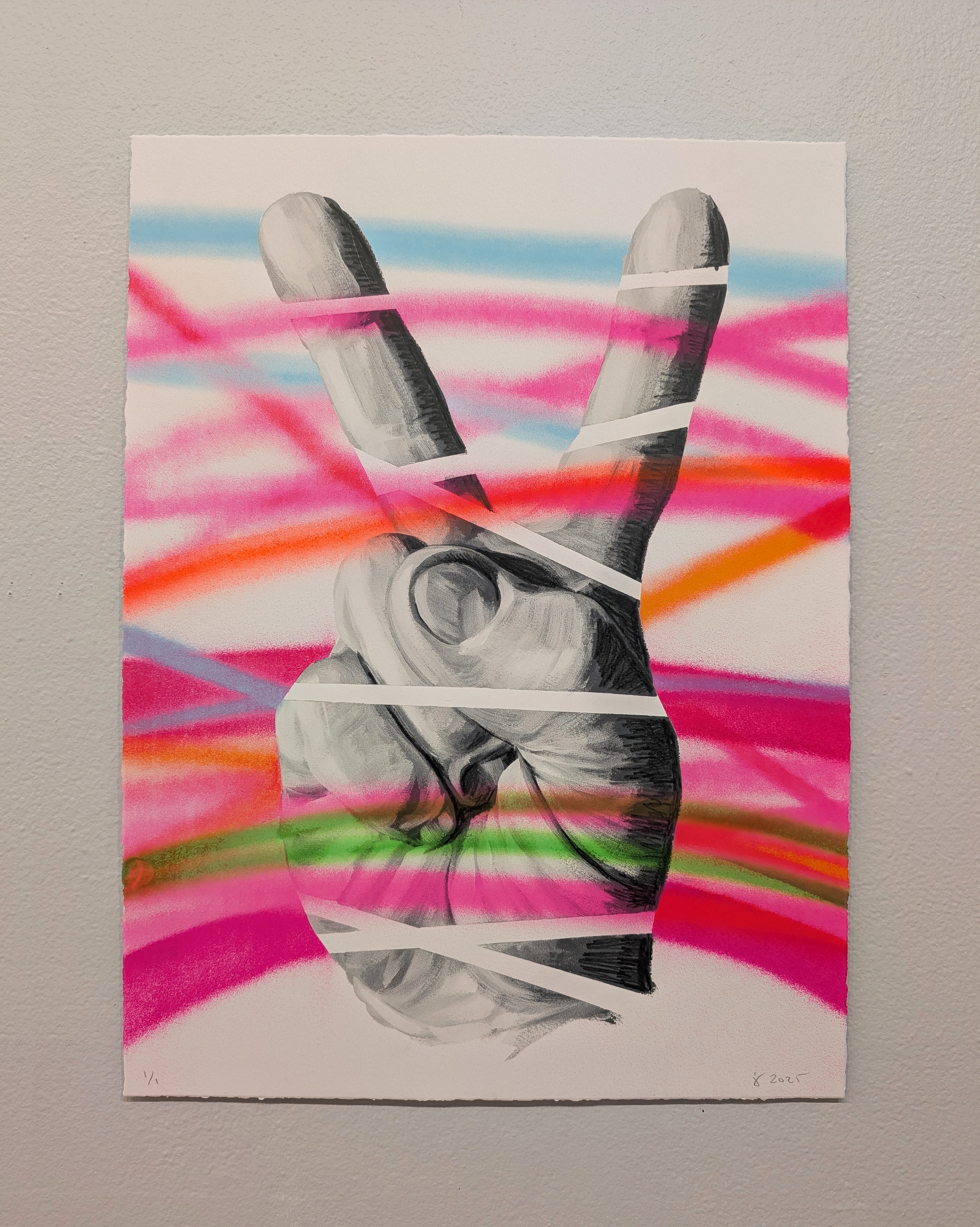 "PEACE OUT" (hand embellished 5) by Jeff Zimmermann