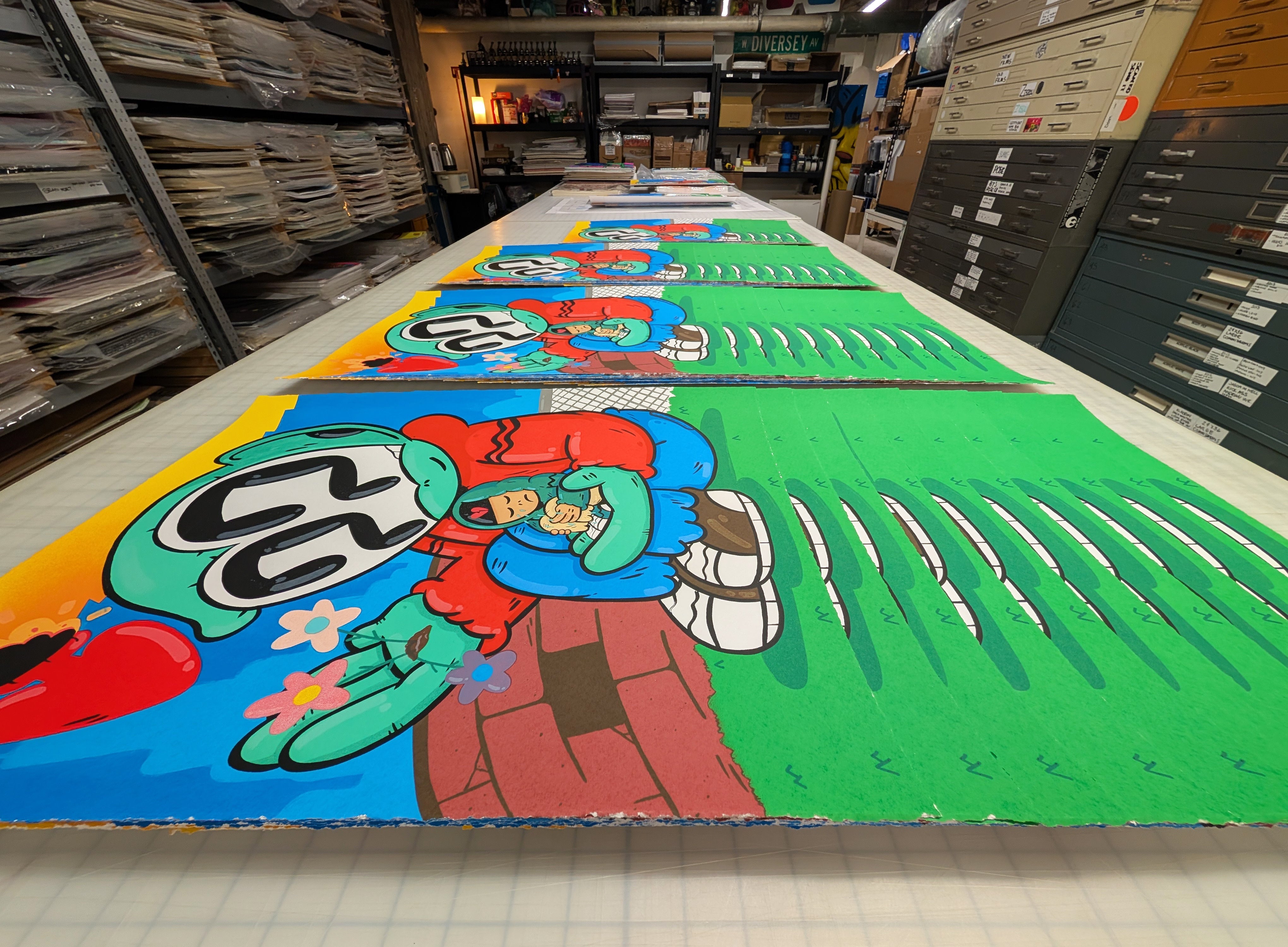 "You Can Rest Here" (screen print) by Clue