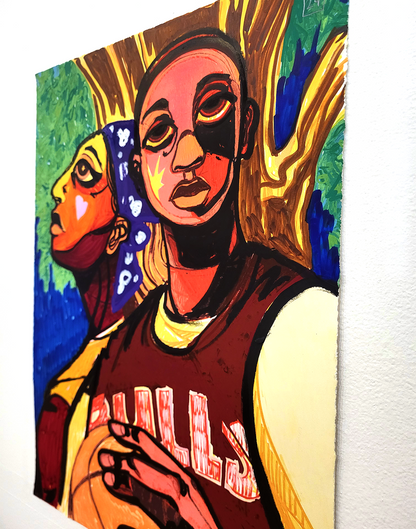 "Love and Basketball" Hand Embellished Variant #2 by Langston Allston