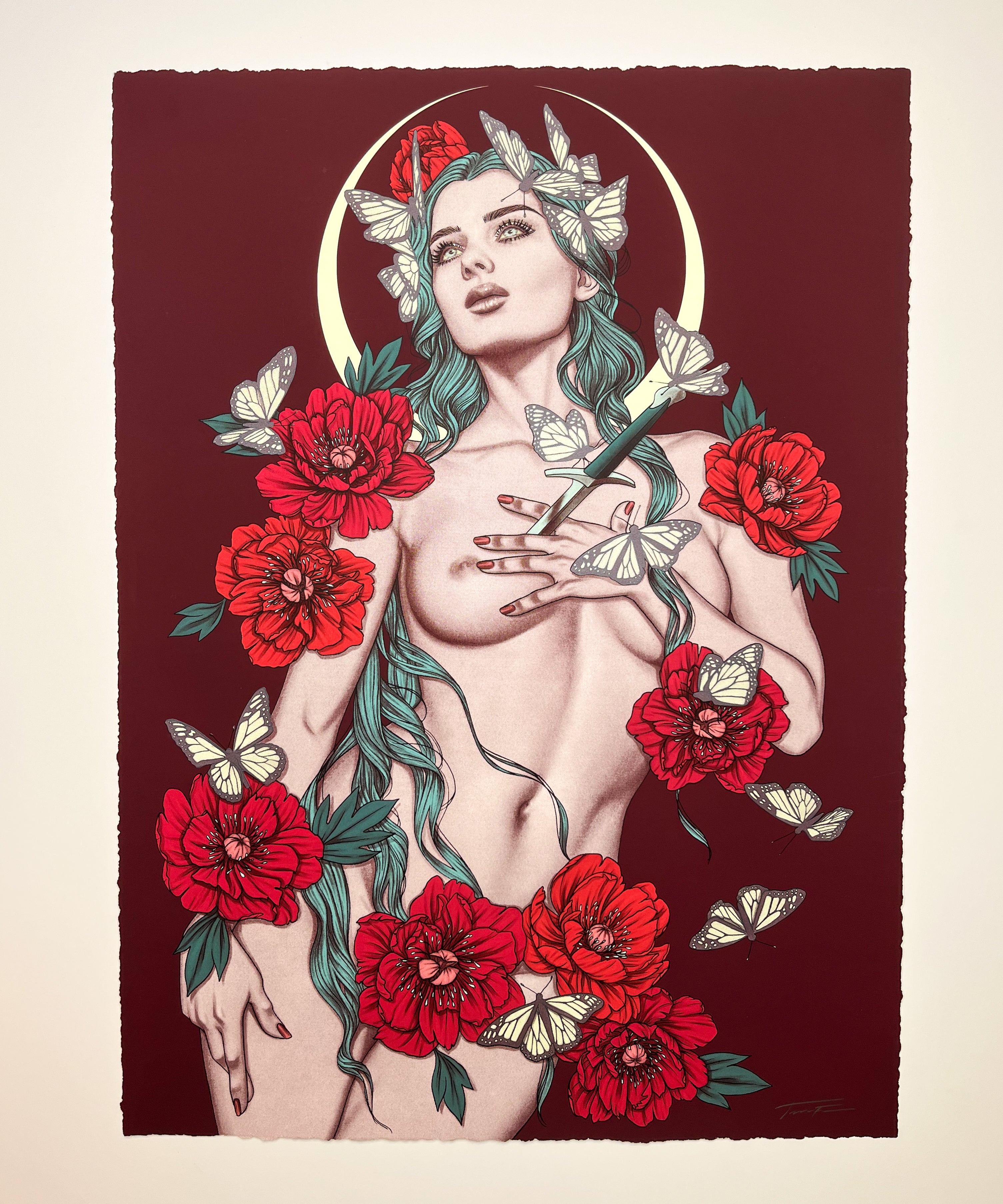 "Pinned Like Butterflies (Beneath The Glass)" 1 of 1 Red Variant by Jenny Frison