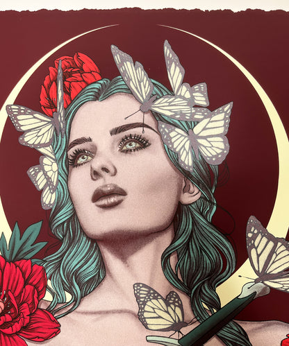 "Pinned Like Butterflies (Beneath The Glass)" 1 of 1 Red Variant by Jenny Frison