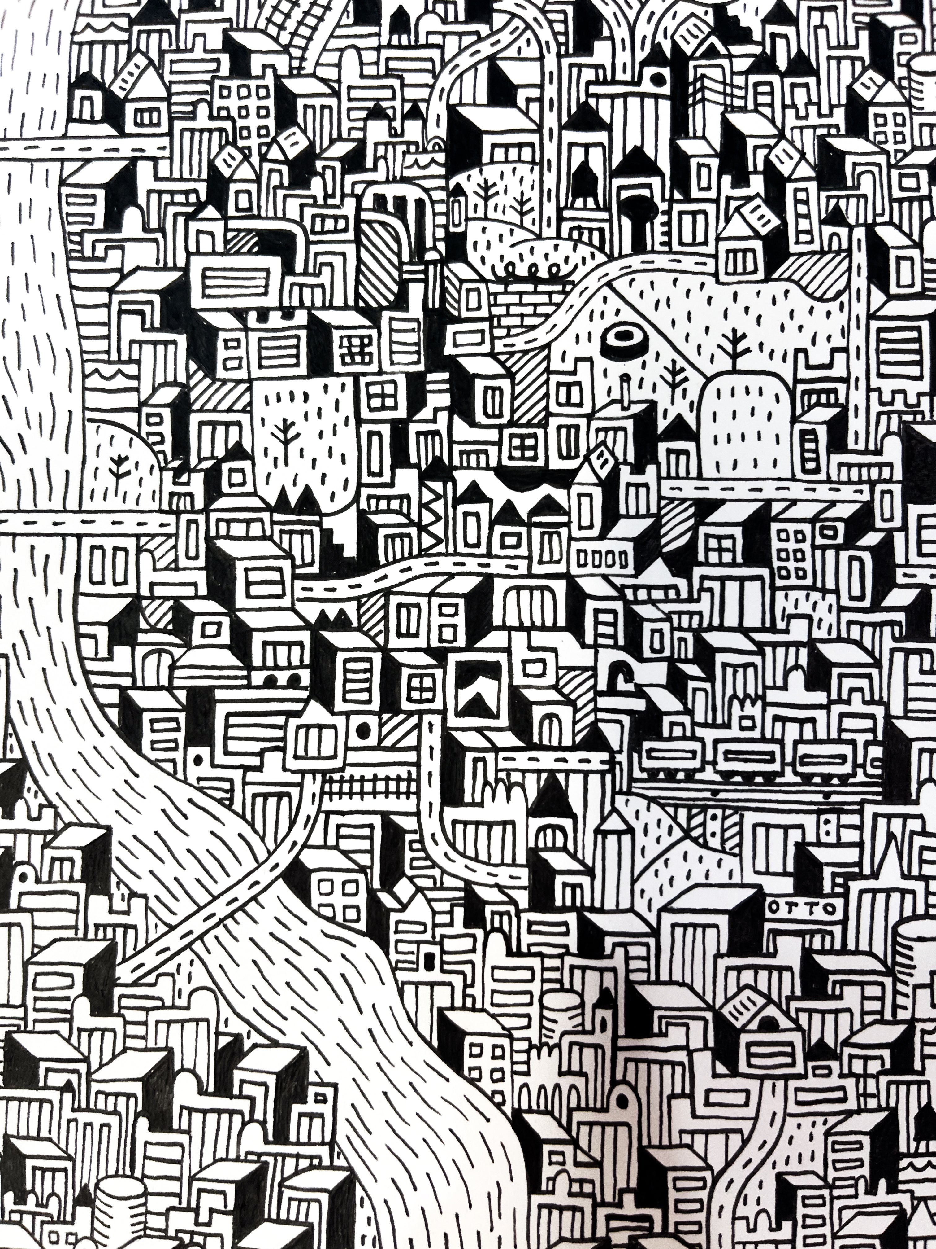 “Living City” Original by Nate Otto