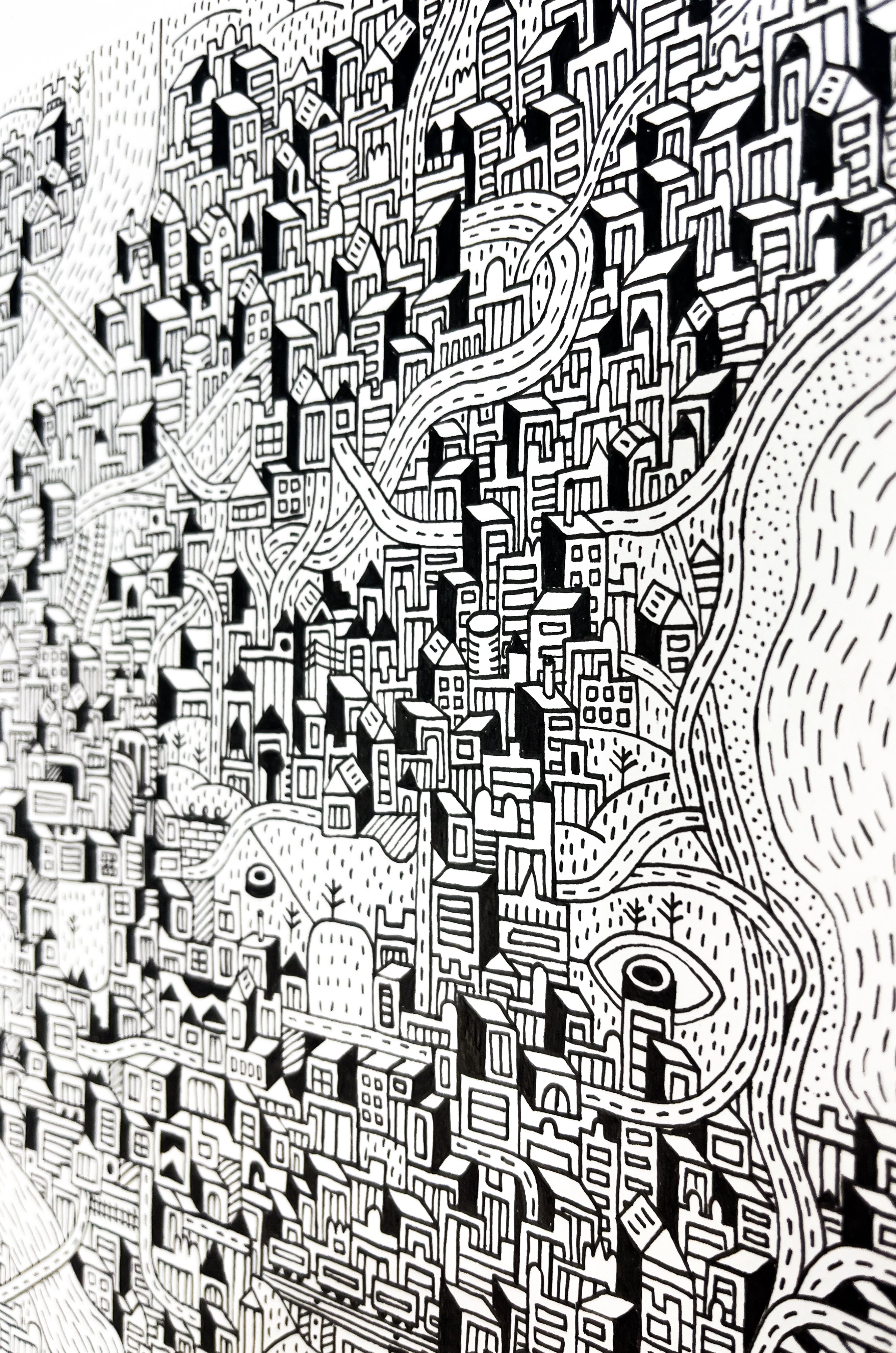 “Living City” Original by Nate Otto