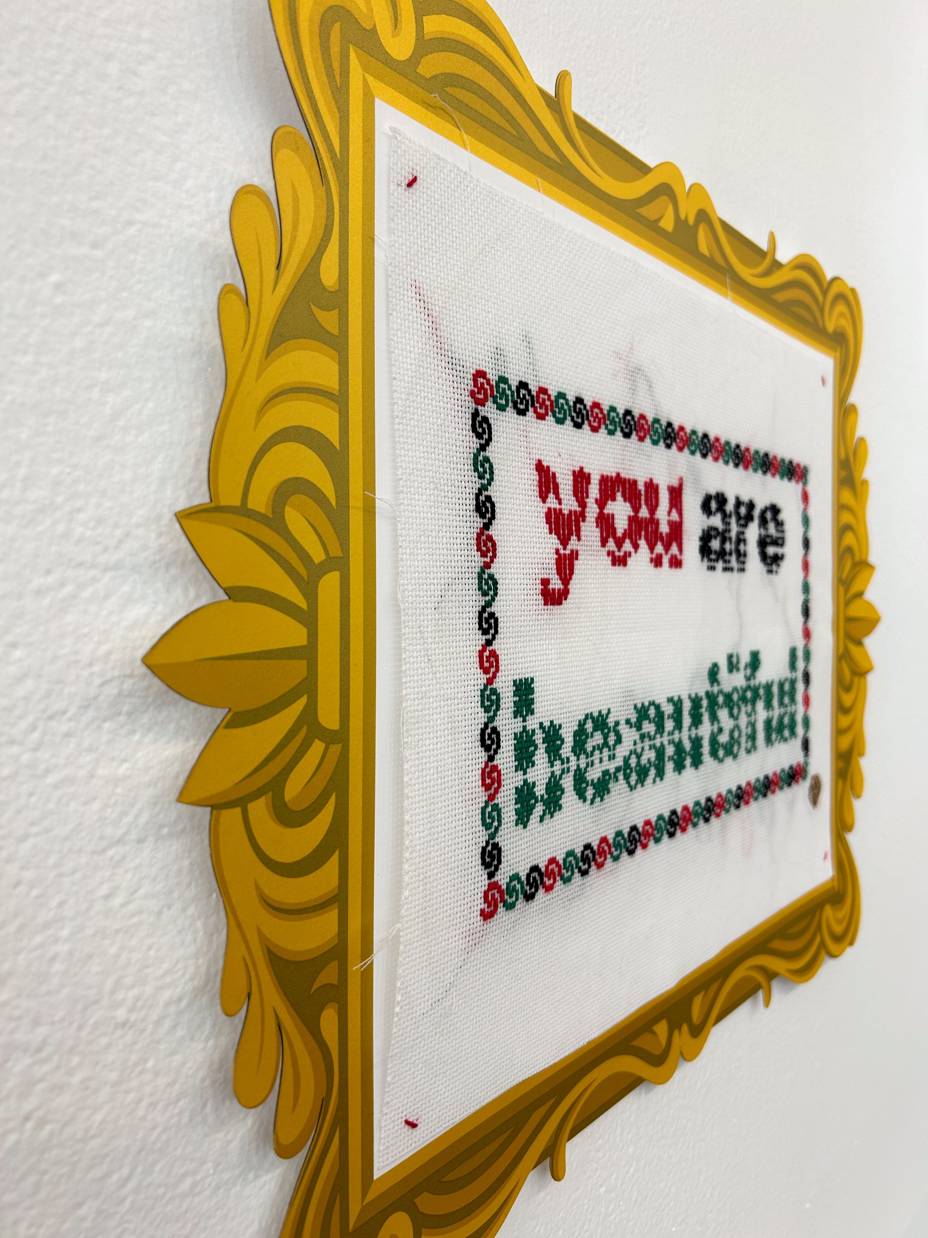 "You Are Beautiful; A Tatreez Study” by Emma Mckee