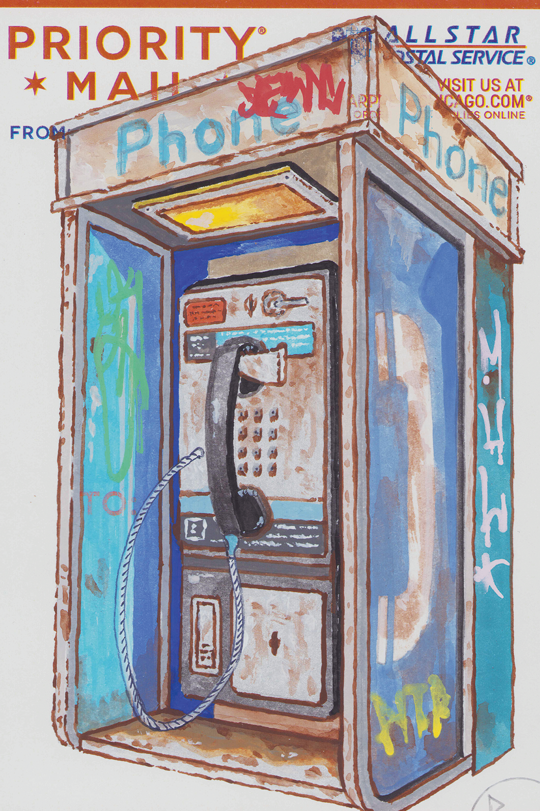 146. Pay Phone by Pizza in the Rain