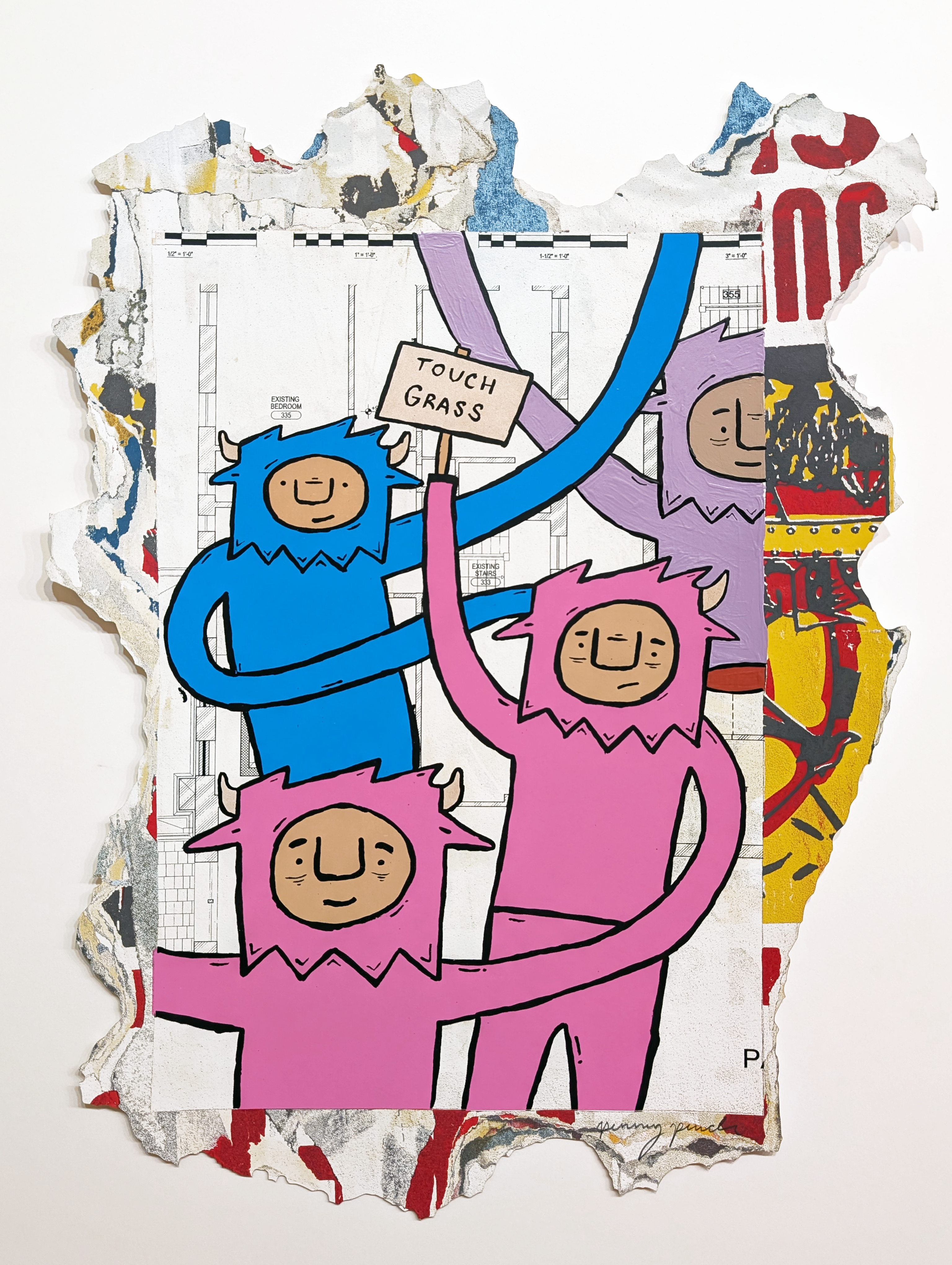 "Outside" by Penny Pinch (Hand Embellished 5)