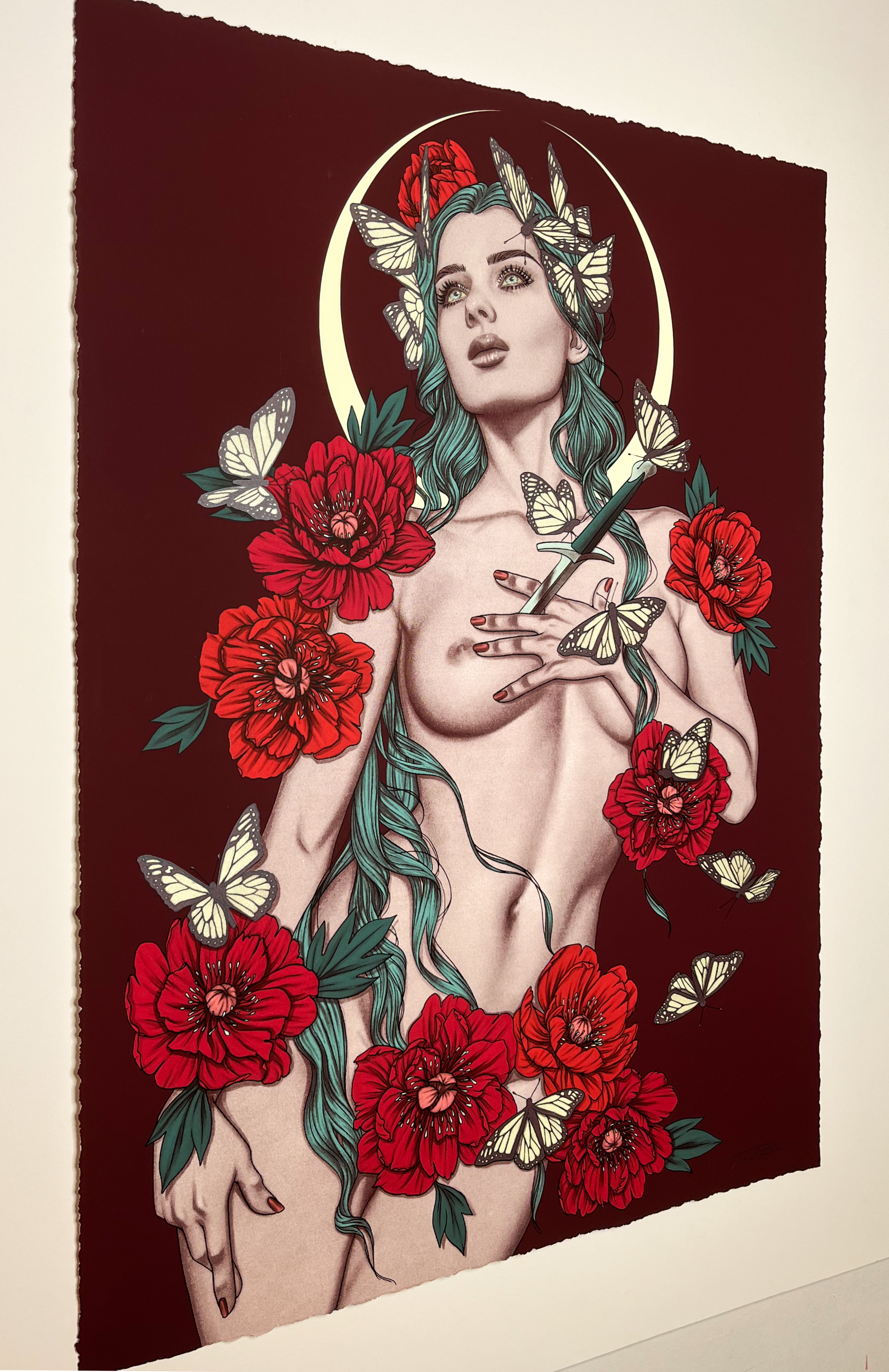 "Pinned Like Butterflies (Beneath The Glass)" 1 of 1 Red Variant by Jenny Frison