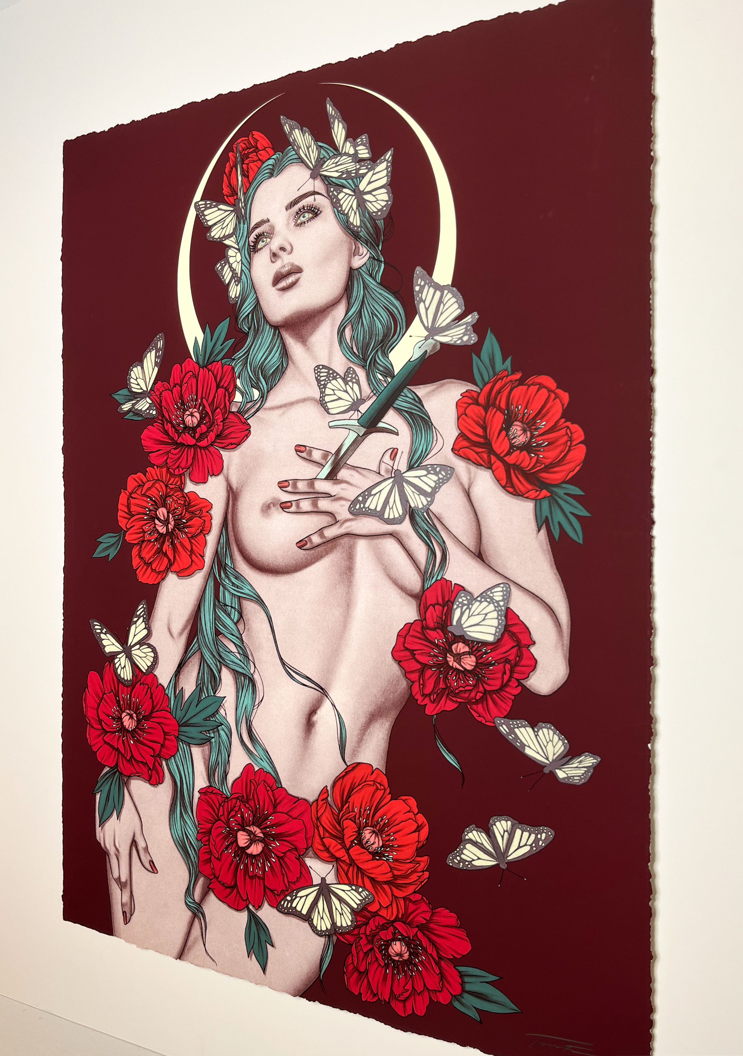 "Pinned Like Butterflies (Beneath The Glass)" 1 of 1 Red Variant by Jenny Frison