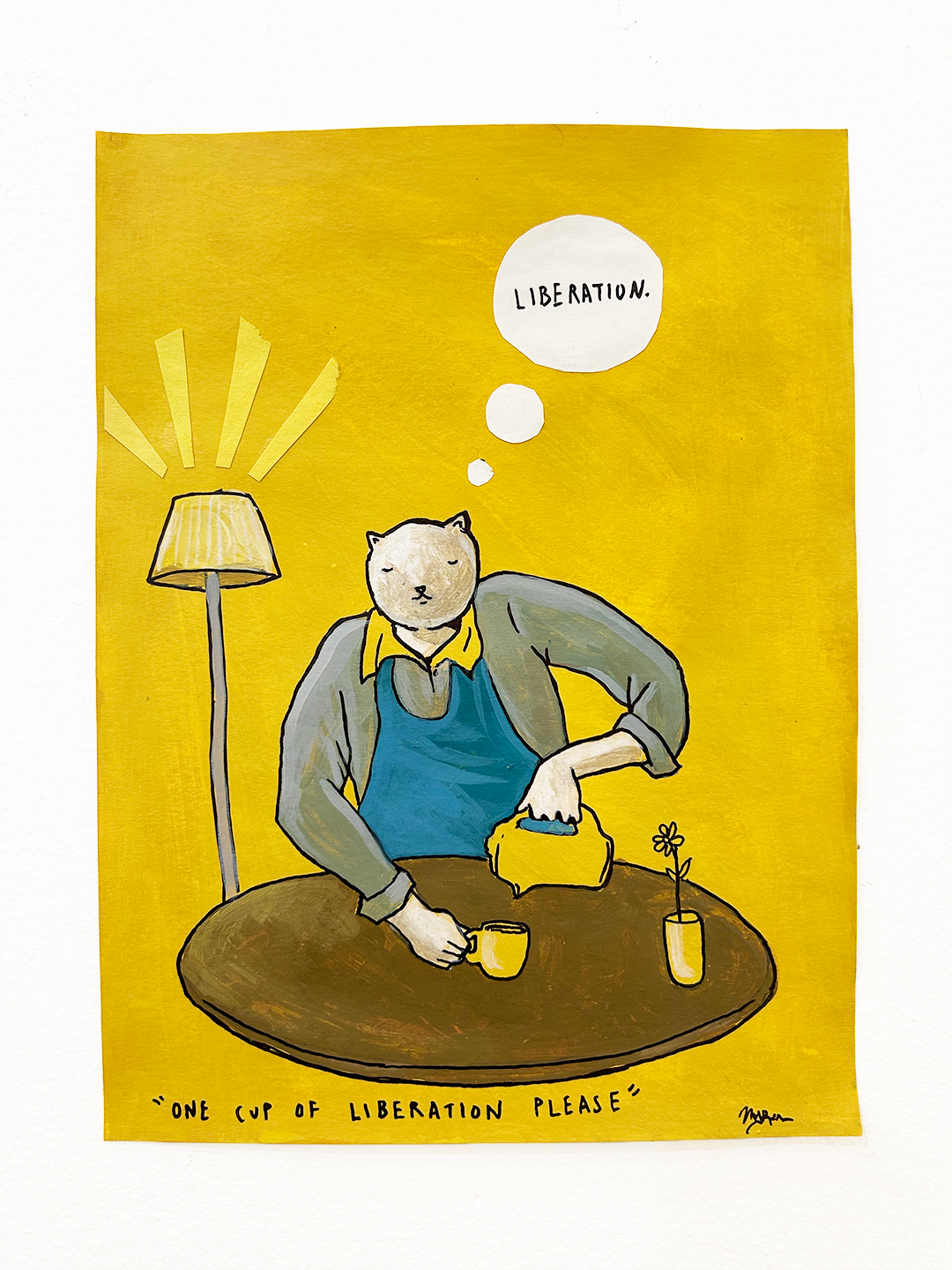 "One Cup of Liberation Please (Yellow)" by Myron Laban