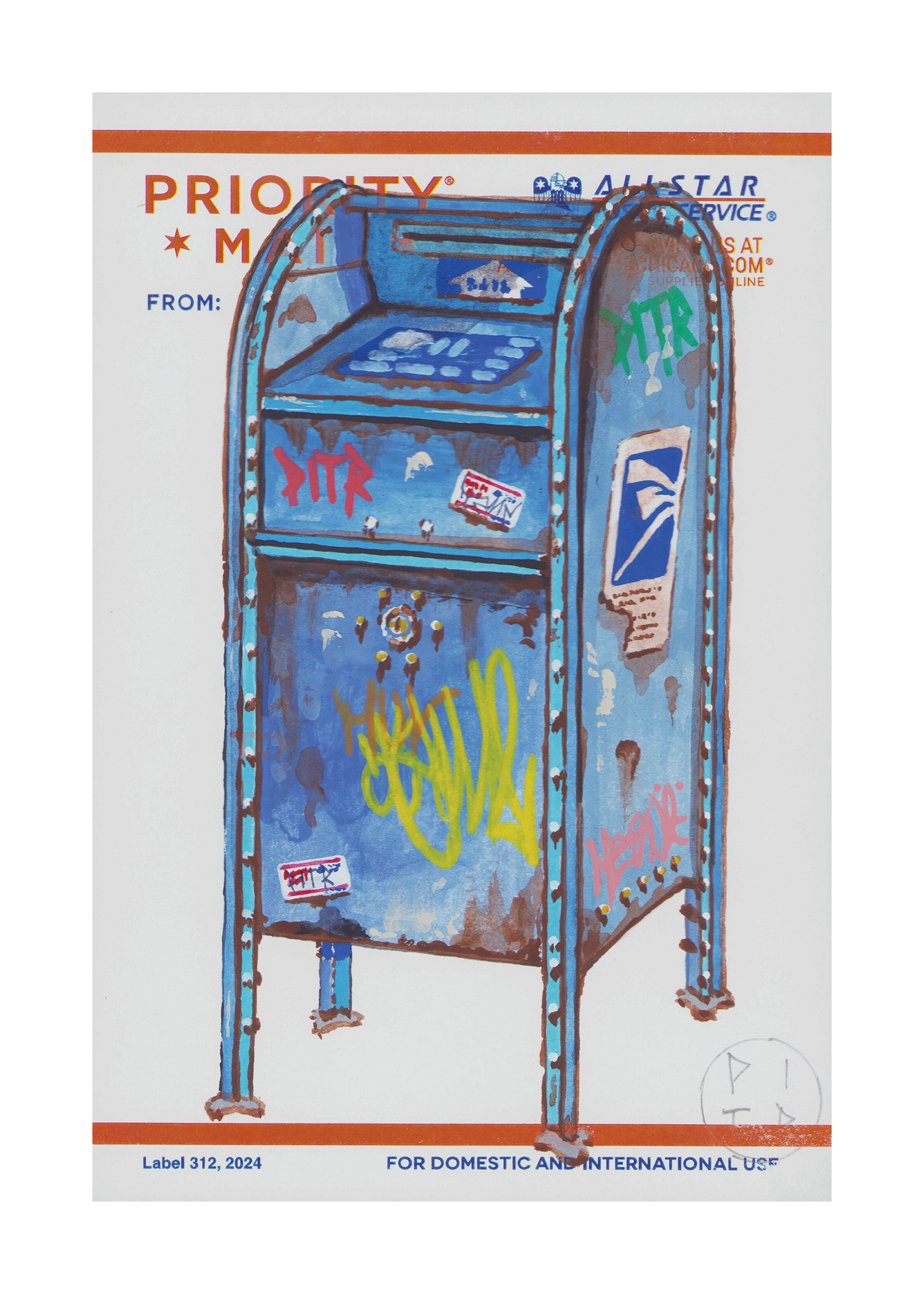 148. Post Box by Pizza in the Rain