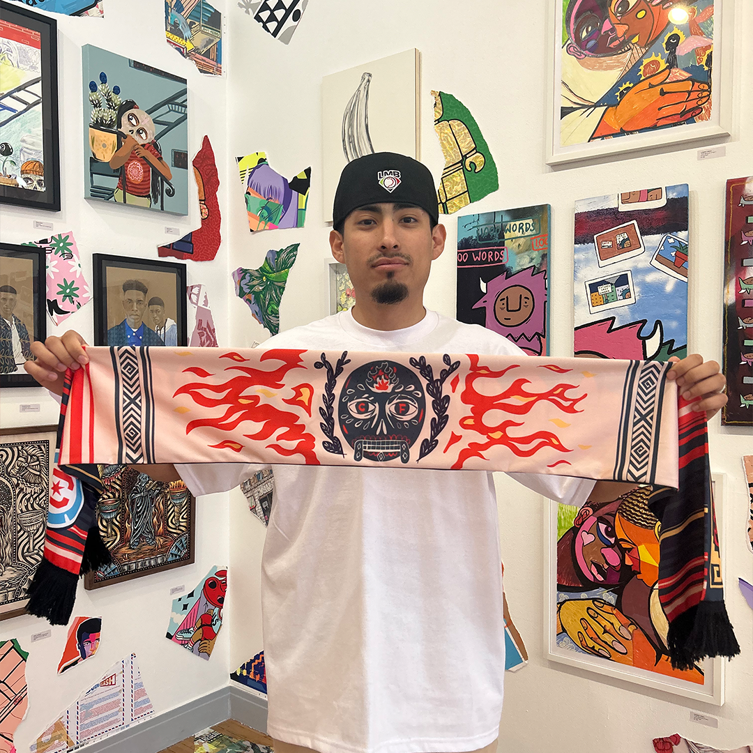 Chicago Fire FC Mexican Heritage Night Scarf by Ramiro Huizar