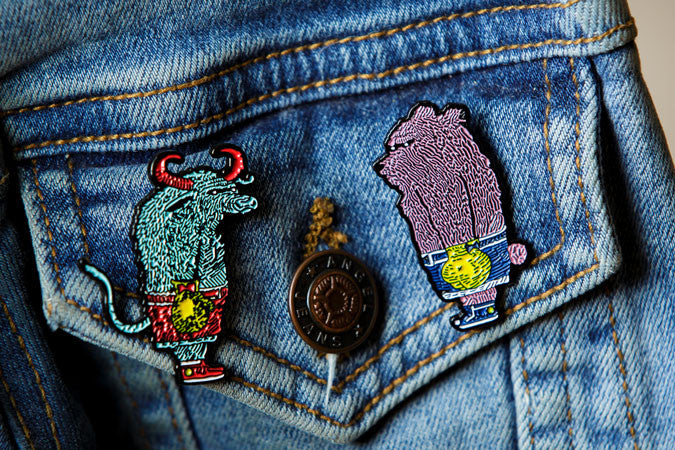 "Bear & Bull" Pin Set by David Welker