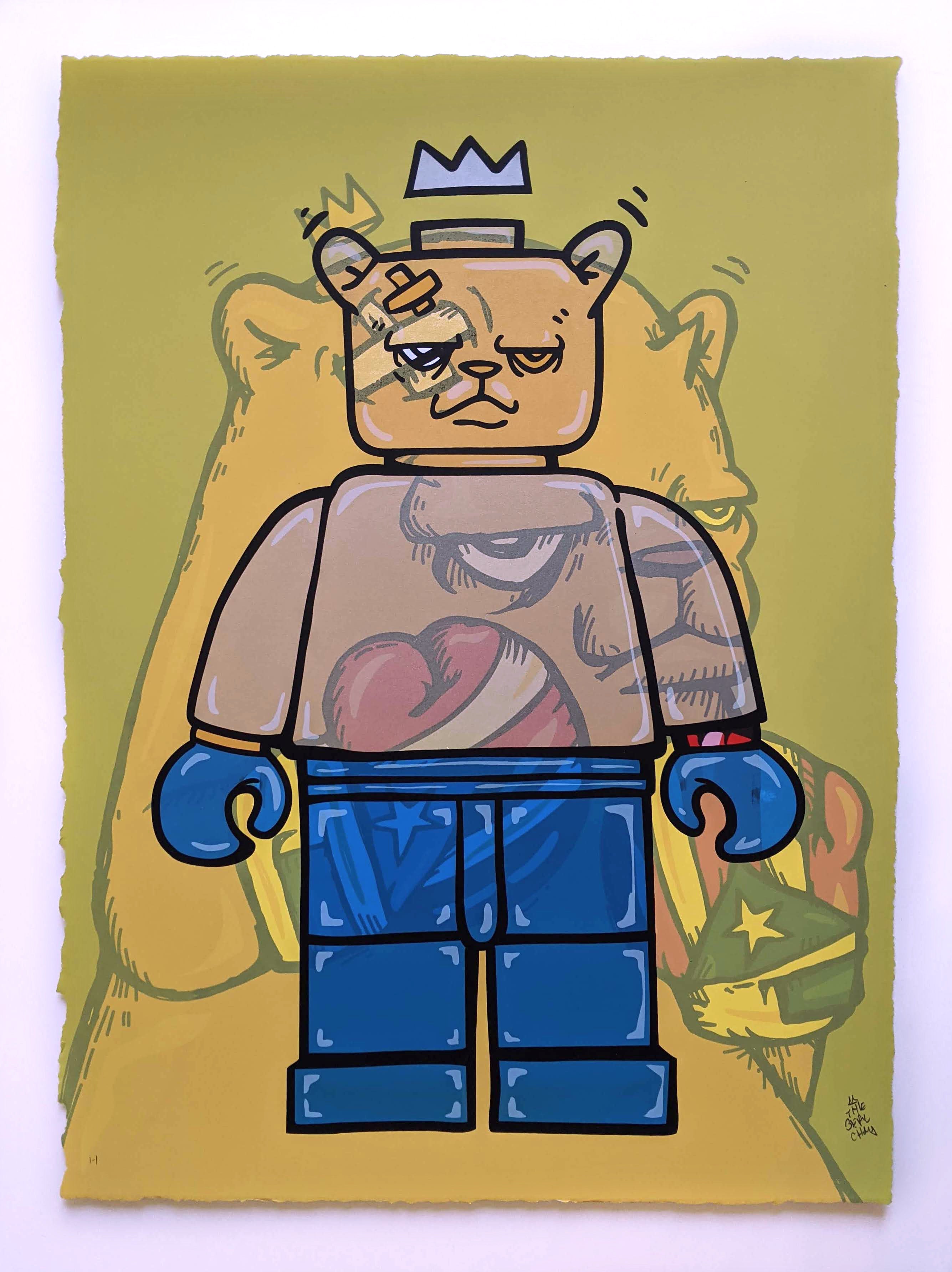"Bear & Square Test Print 5" by JC Rivera