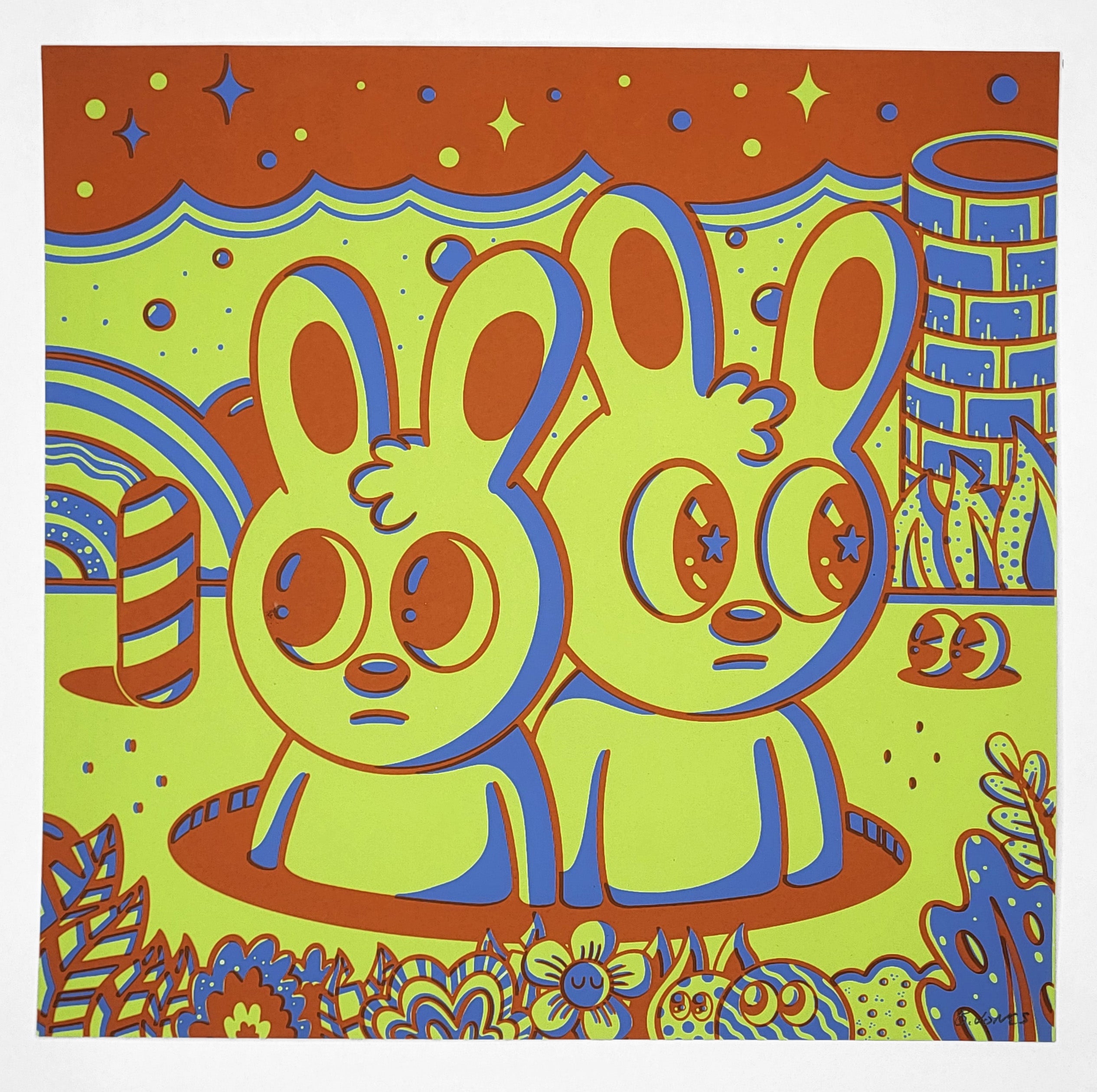 "Neon Green and Blue #15" by Blake Jones