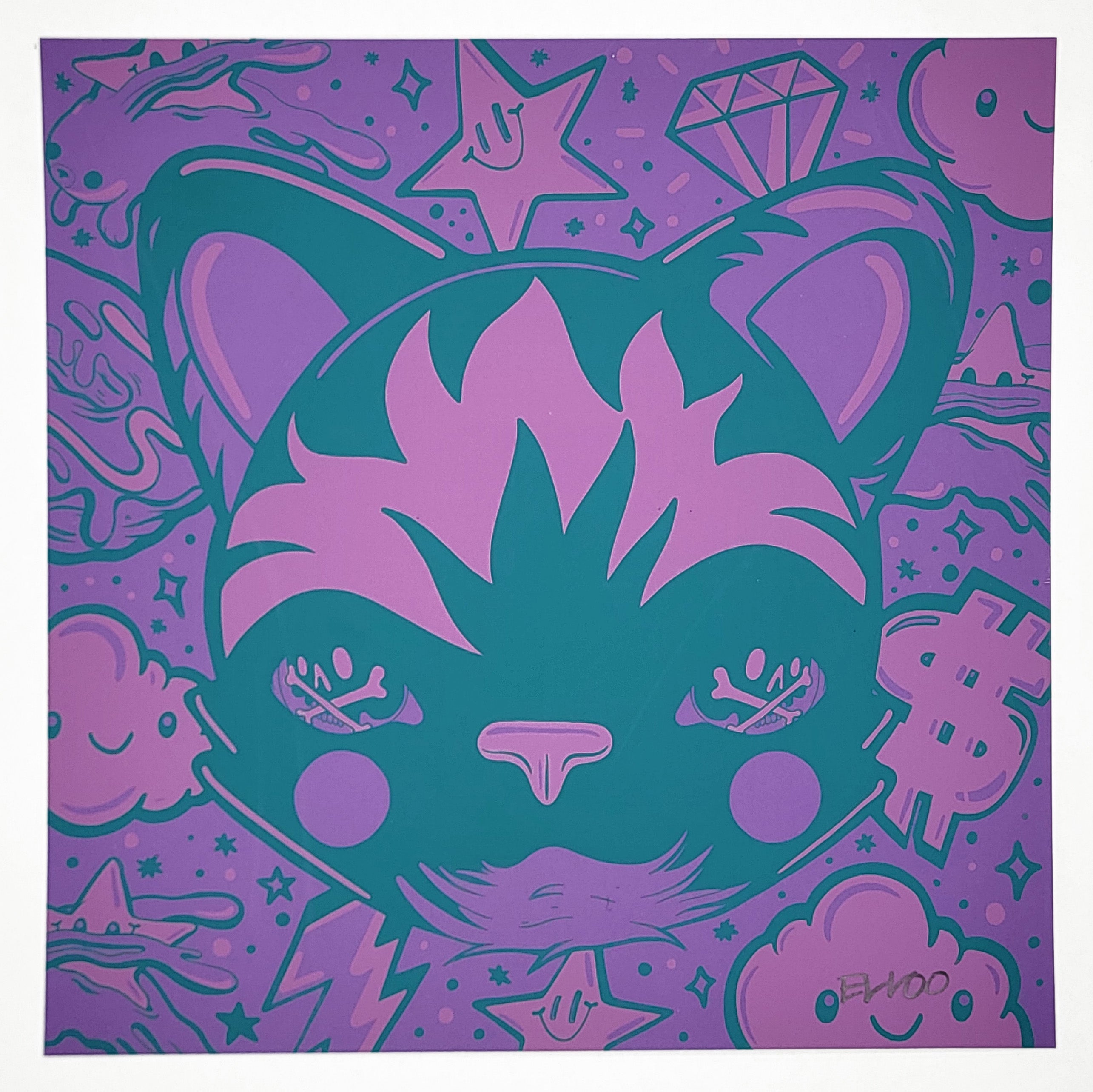"Cat Purple and Purple #29" by Elloo