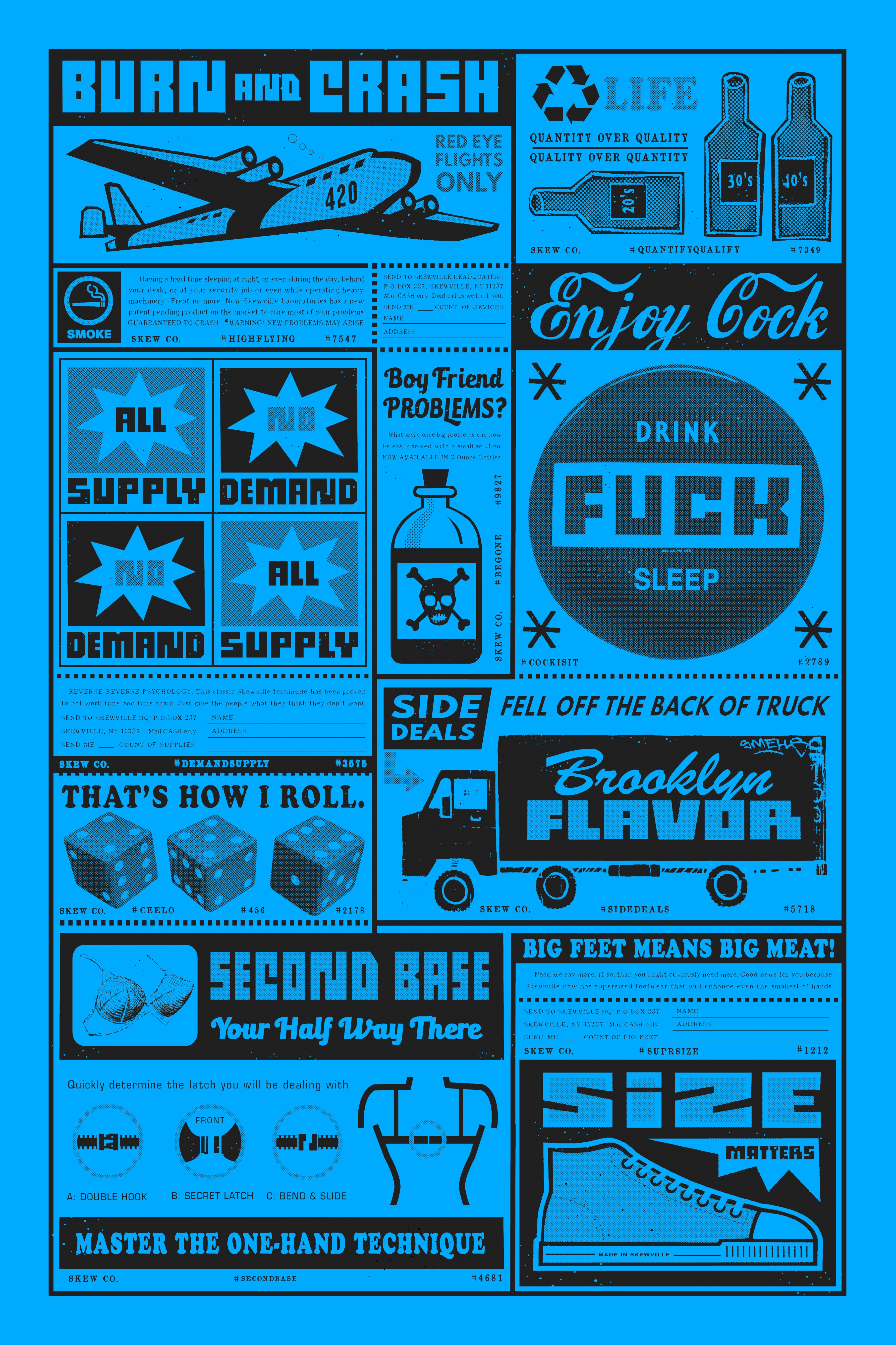 "Burn and Crash - Blue" by Skewville