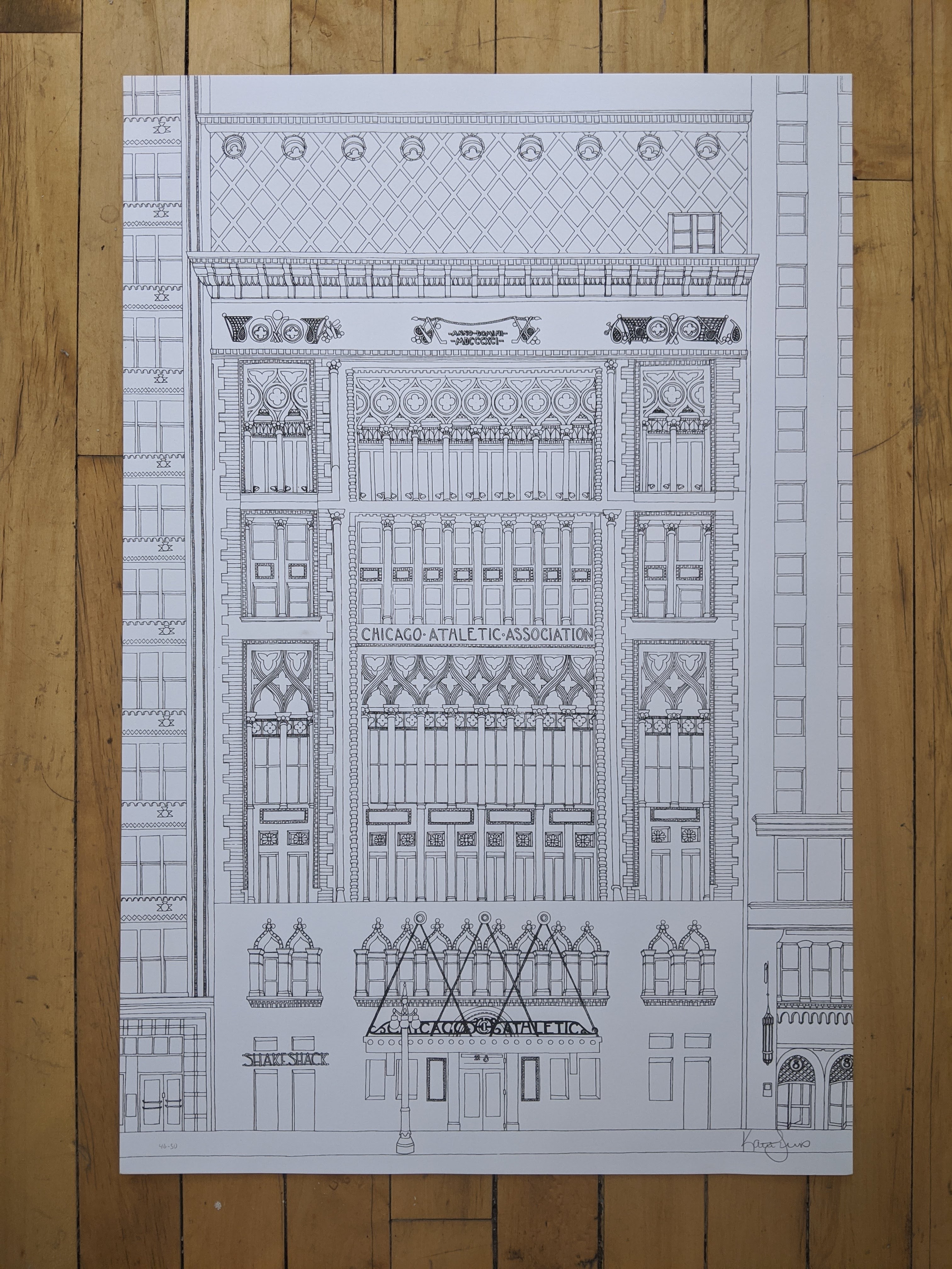 Chicago Athletic Center Print by Kate Lewis