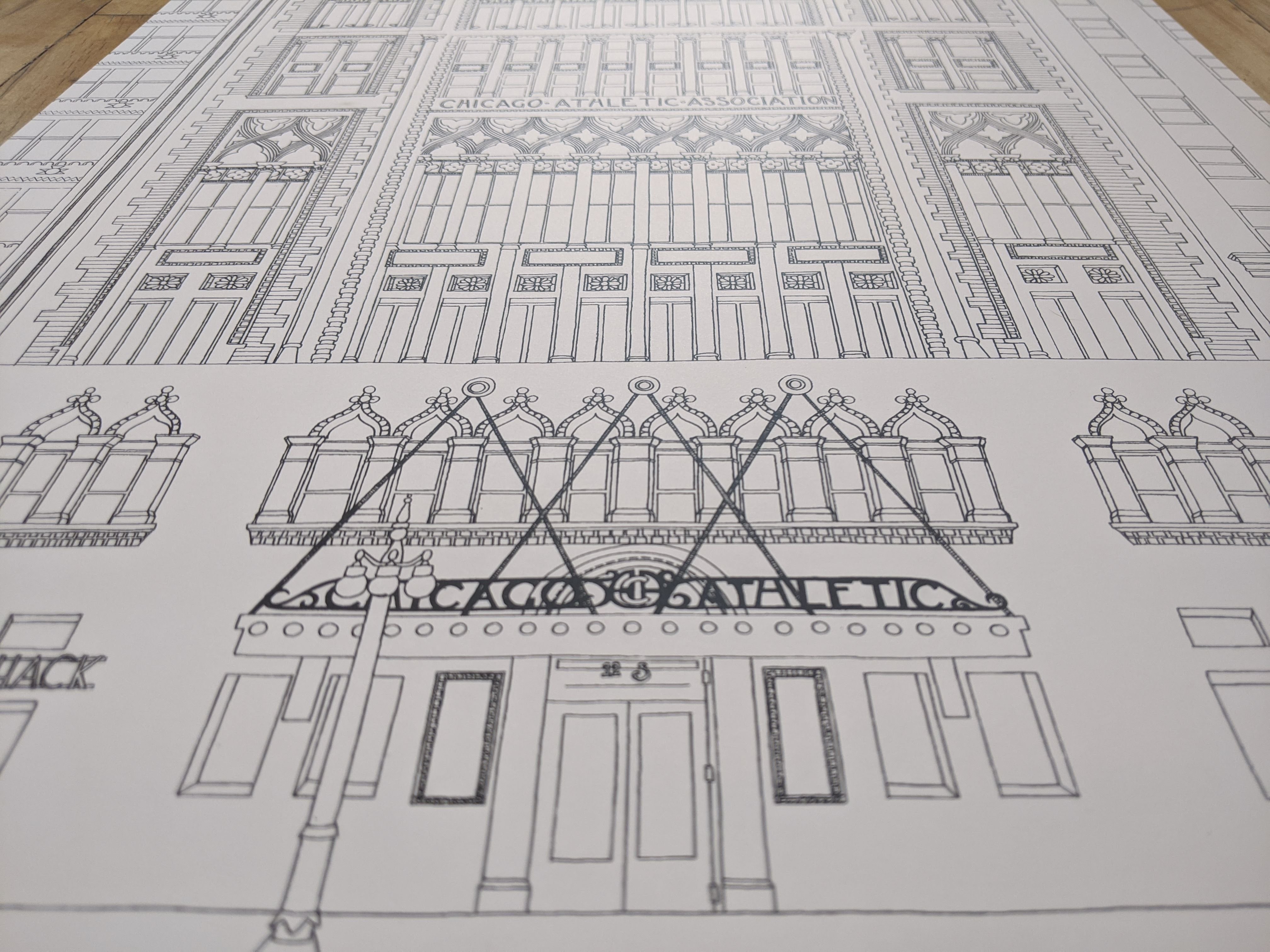 Chicago Athletic Center Print by Kate Lewis