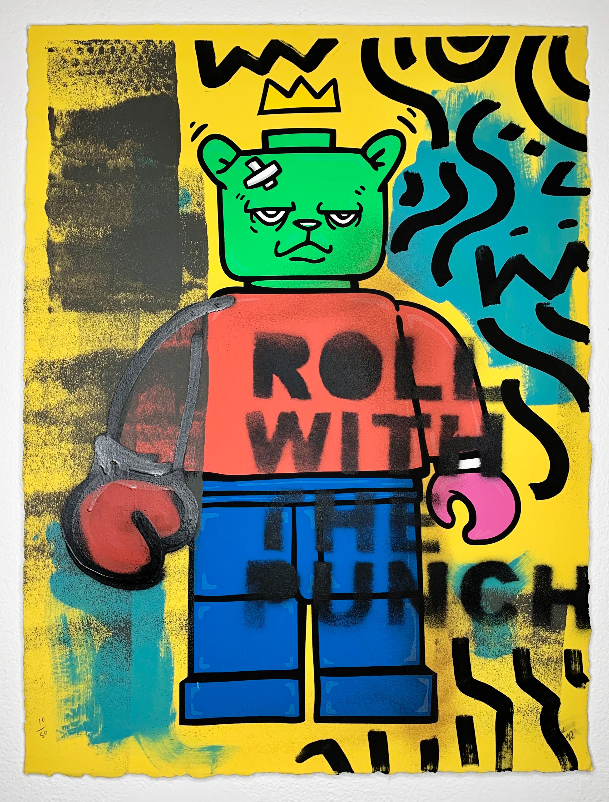"Bear & Square Hand Embellished 5" by JC Rivera