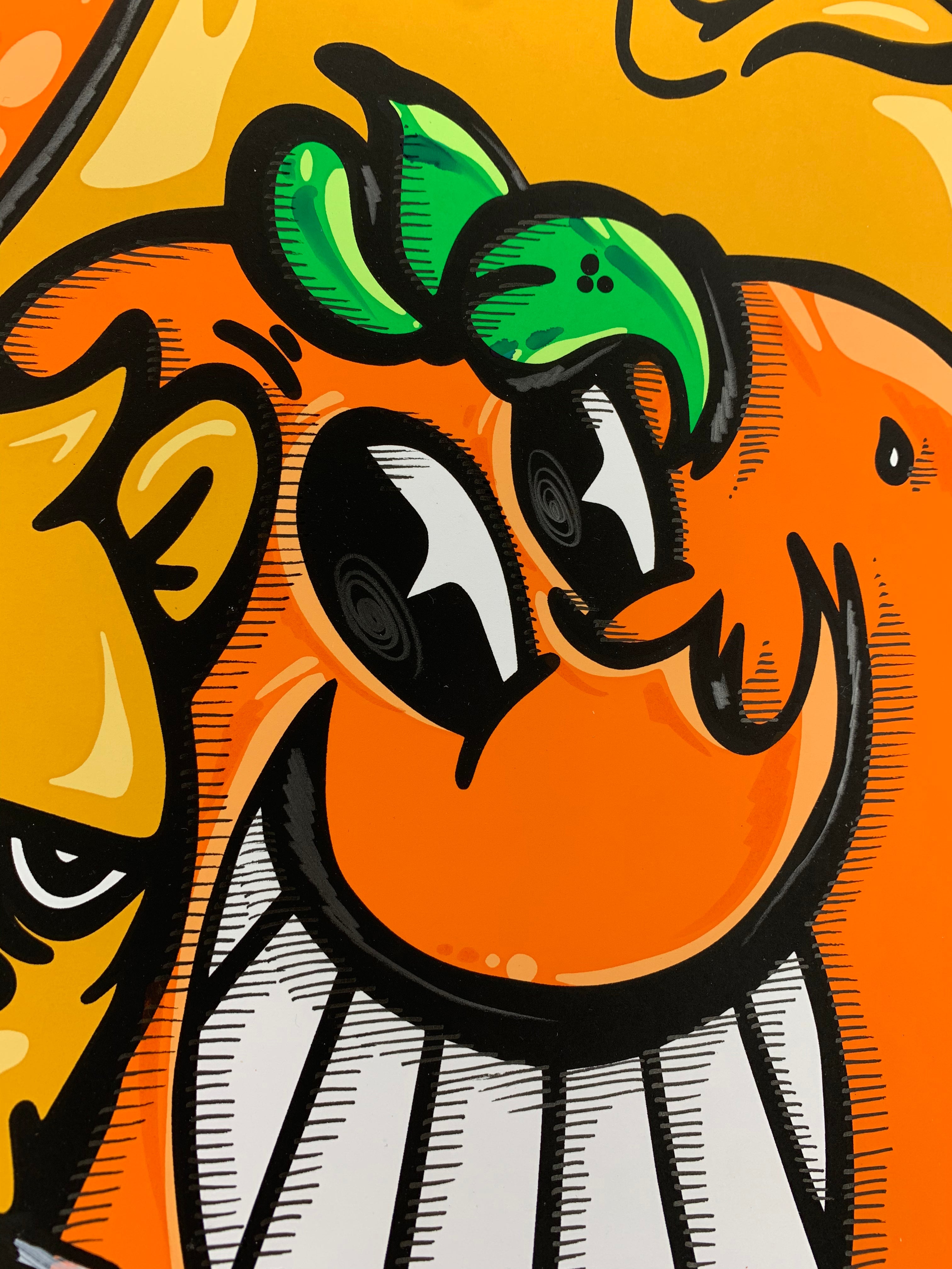 "Freshly Squeezed" Hand Embellished 1 by JC Rivera and Atomiko