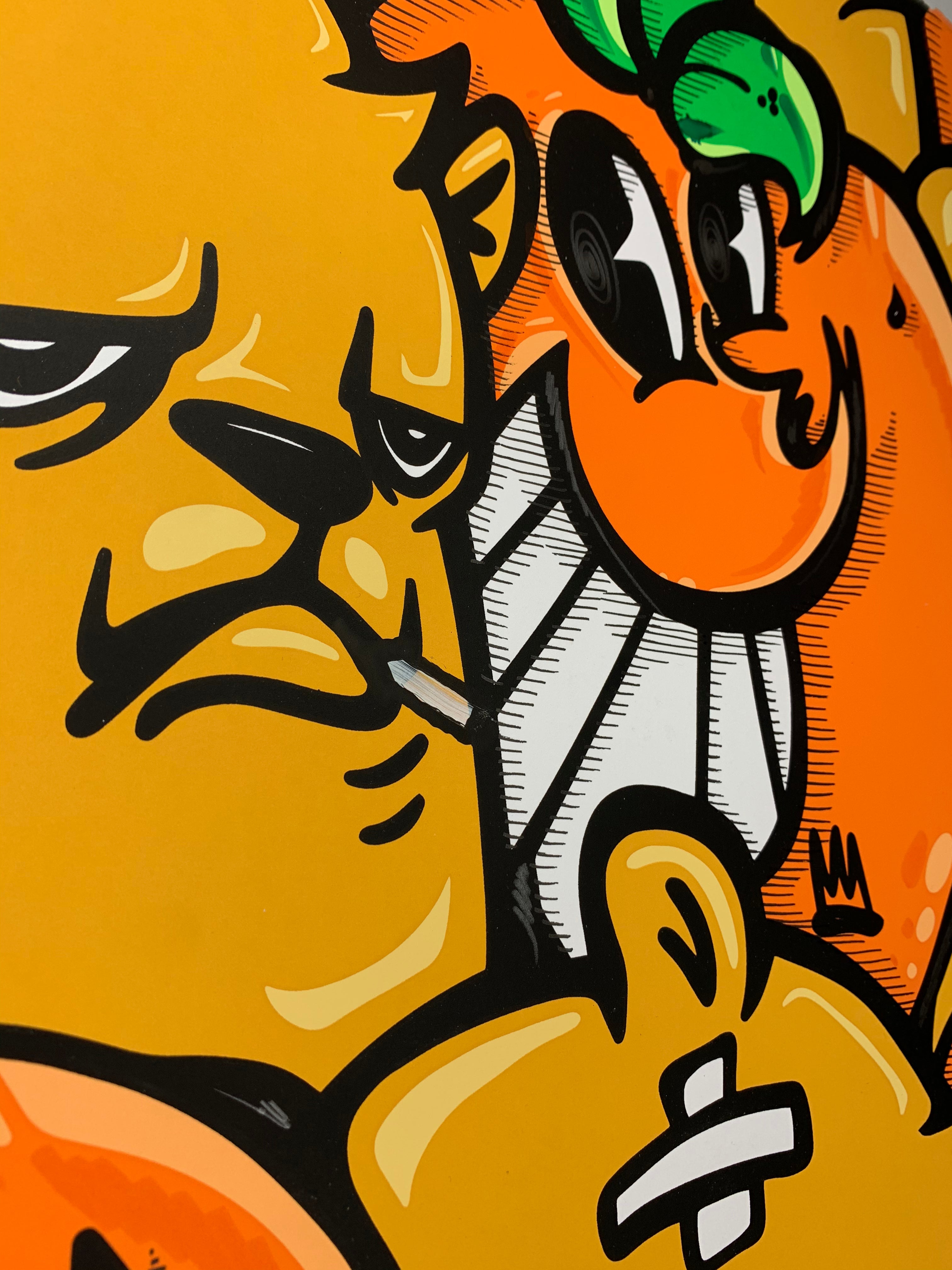 "Freshly Squeezed" Hand Embellished 1 by JC Rivera and Atomiko