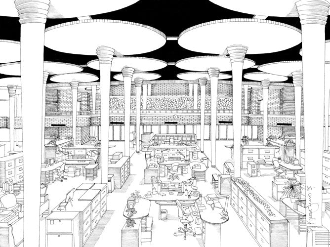 Johnson Wax Headquarters Print by Kate Lewis