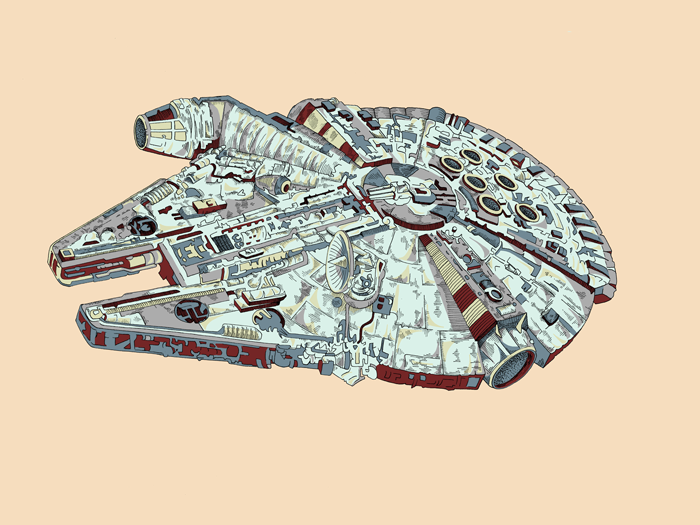 Millennium Falcon Print by Kate Lewis
