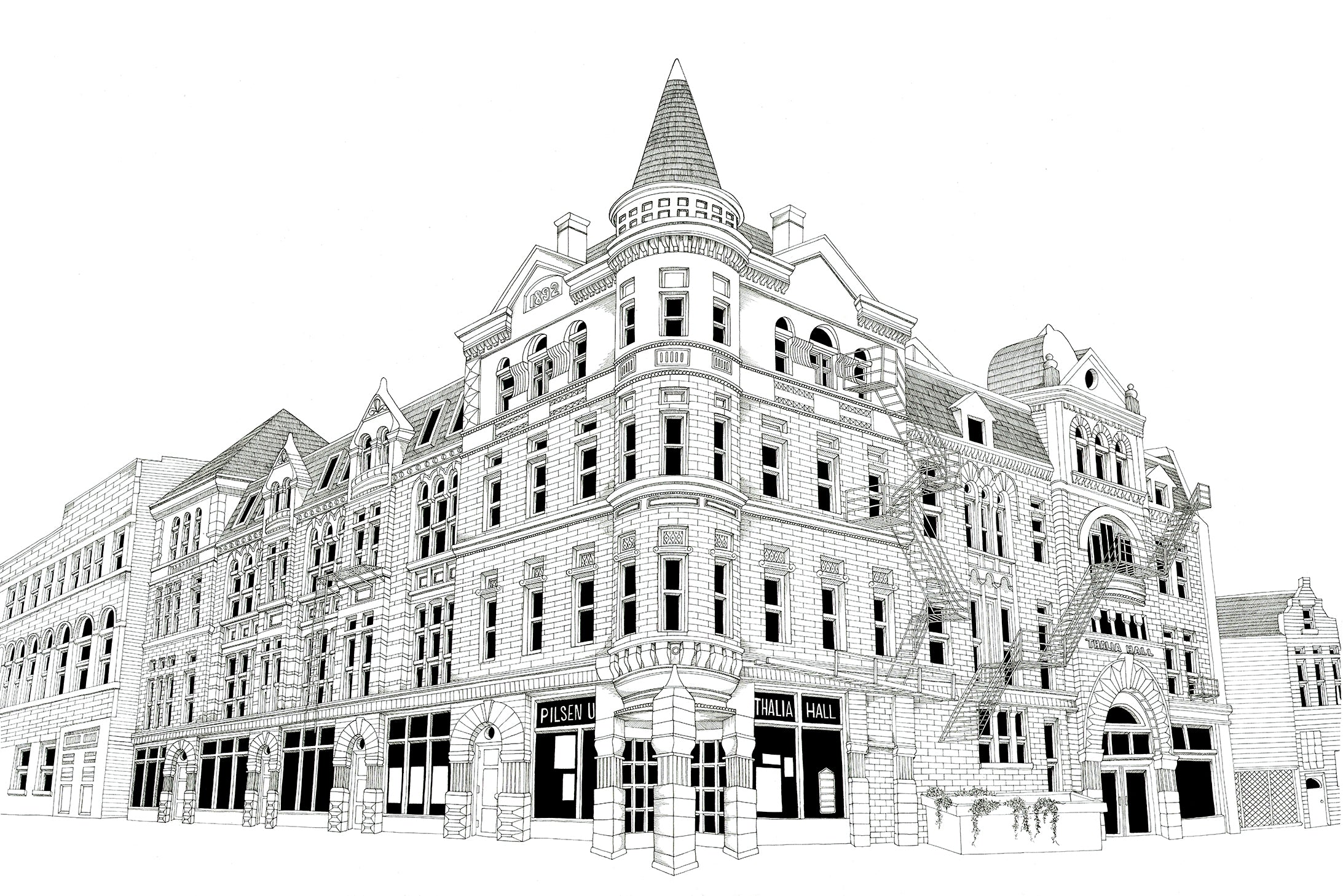 Thalia Hall Print by Kate Lewis