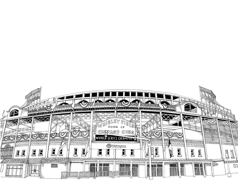 Wrigley Field Print by Kate Lewis