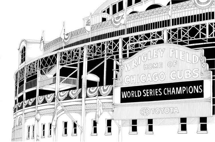 Wrigley Field Champions Print by Kate Lewis