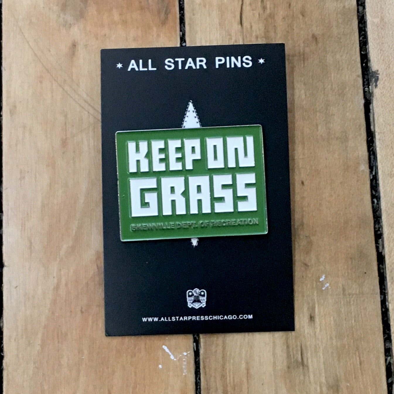 "Keep on Grass" Pin by Skewville