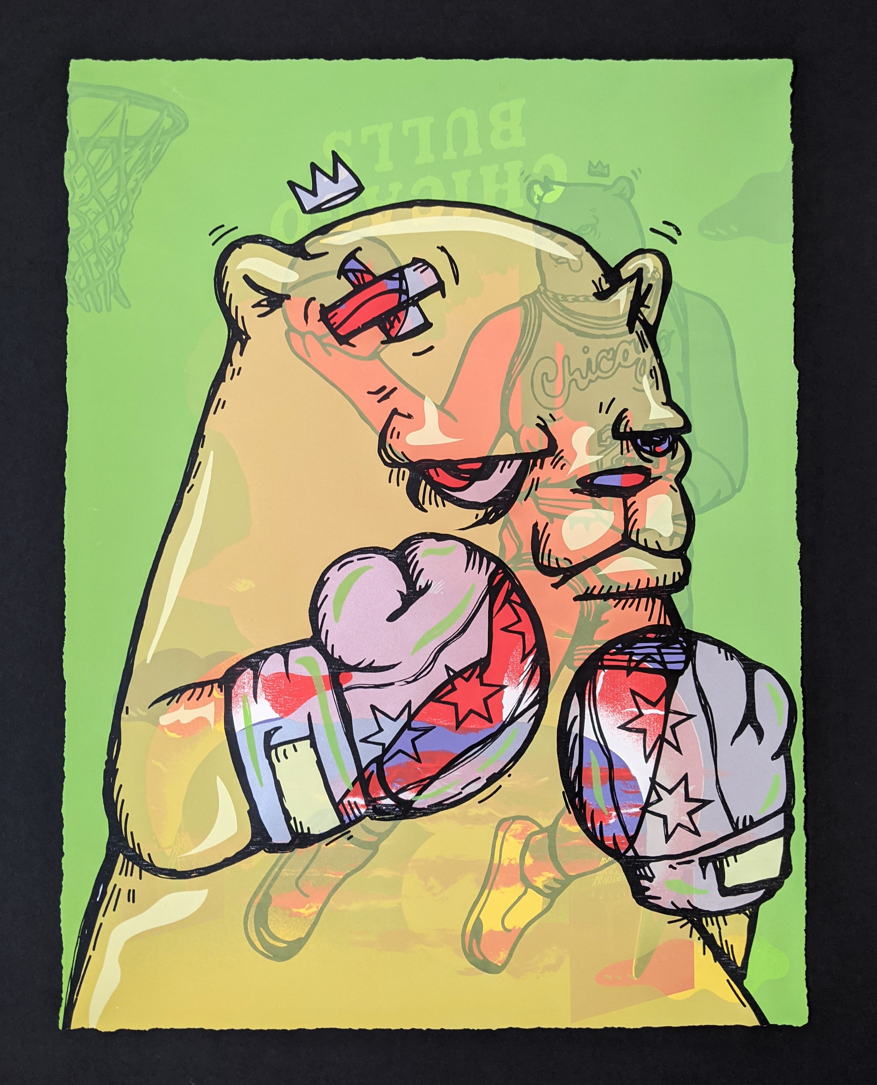 "Chicago Gloves Test Print: MJ Green" by JC Rivera