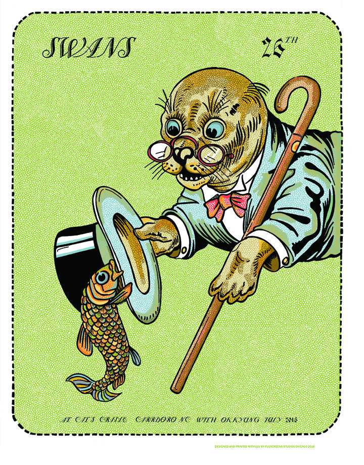"Swans 26th Poster - Carrborro 2016" by Zissou Tasseff-Elenkoff