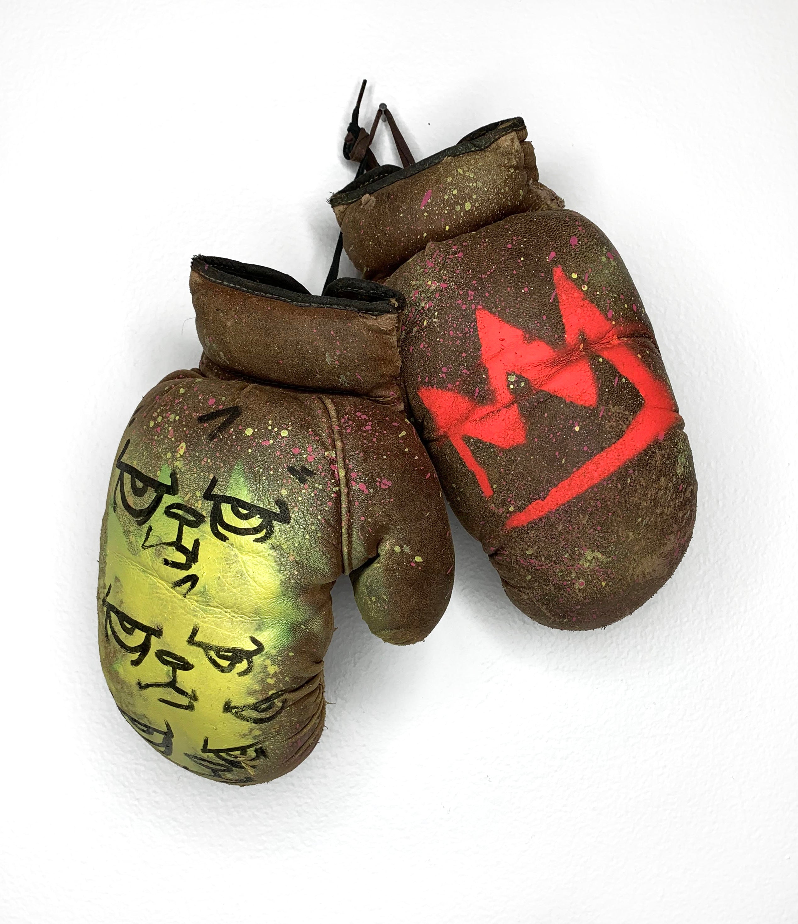 "Hand Embellished Vintage Boxing Gloves 1" by JC Rivera