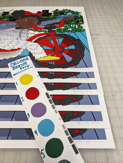 "Big Wheel Hero" Bloomingdale Trail Print by Delisha