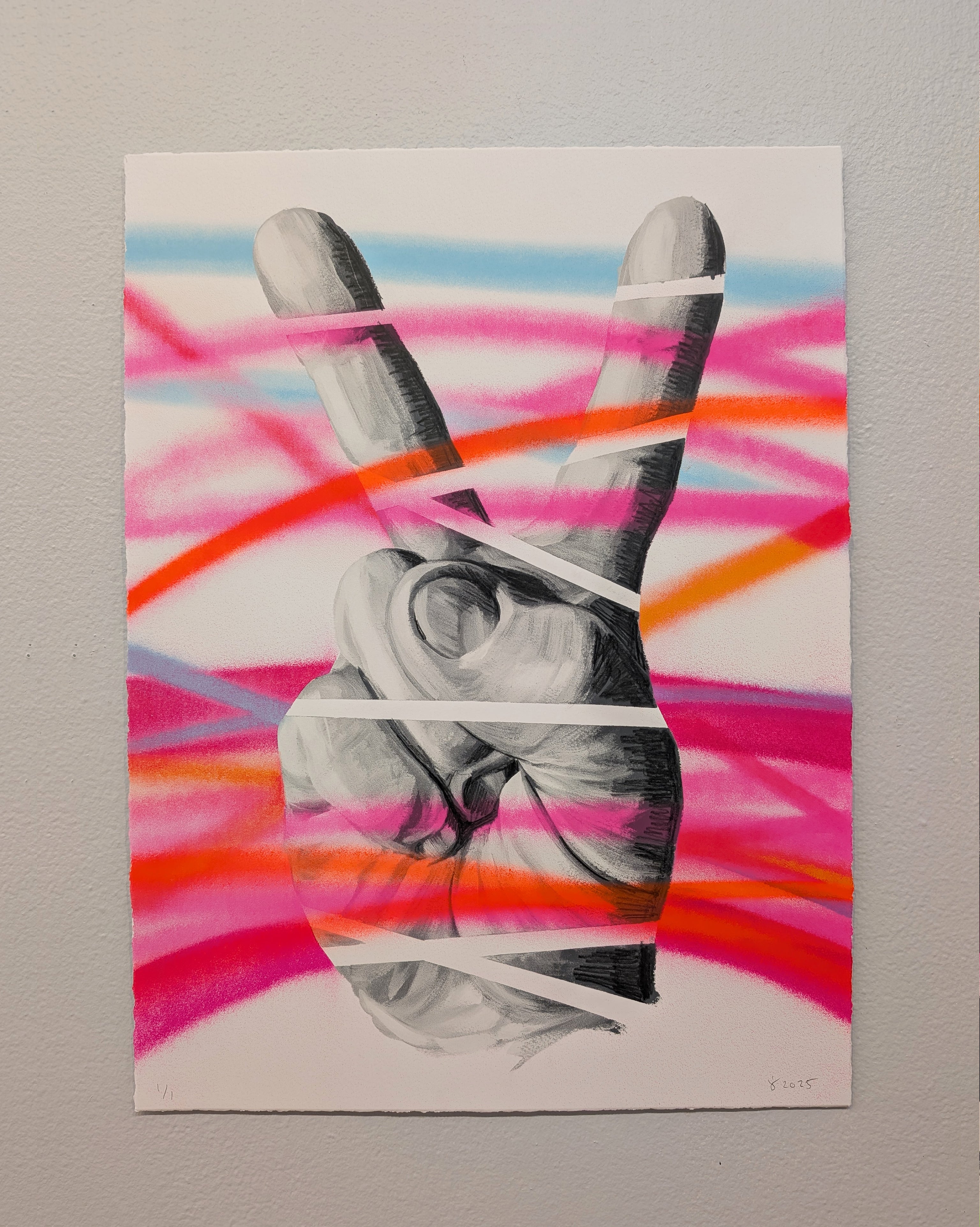 "PEACE OUT" (hand embellished 2) by Jeff Zimmermann