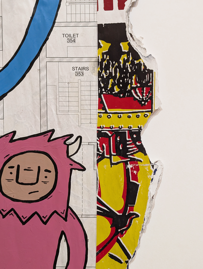 "Outside" Original Wheat pasted poster by Penny Pinch