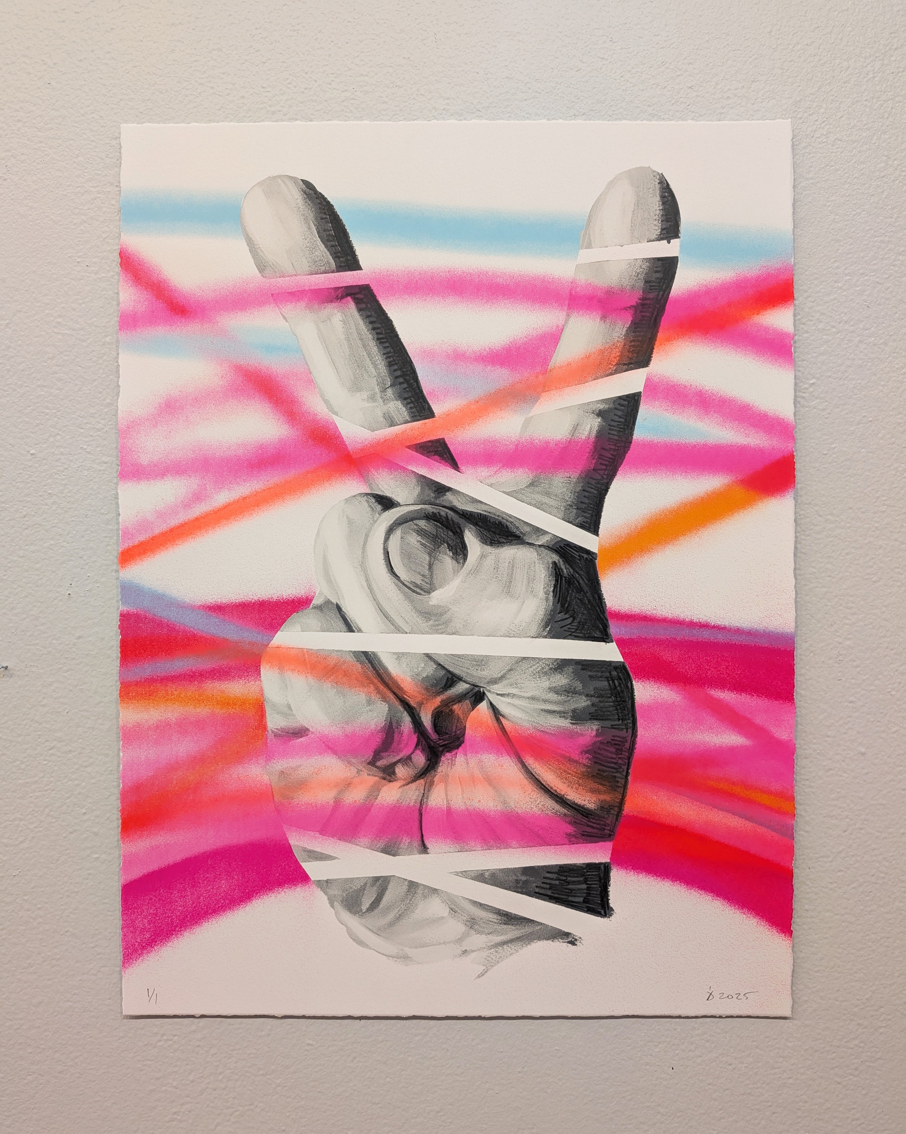 "PEACE OUT" (hand embellished 1) by Jeff Zimmermann