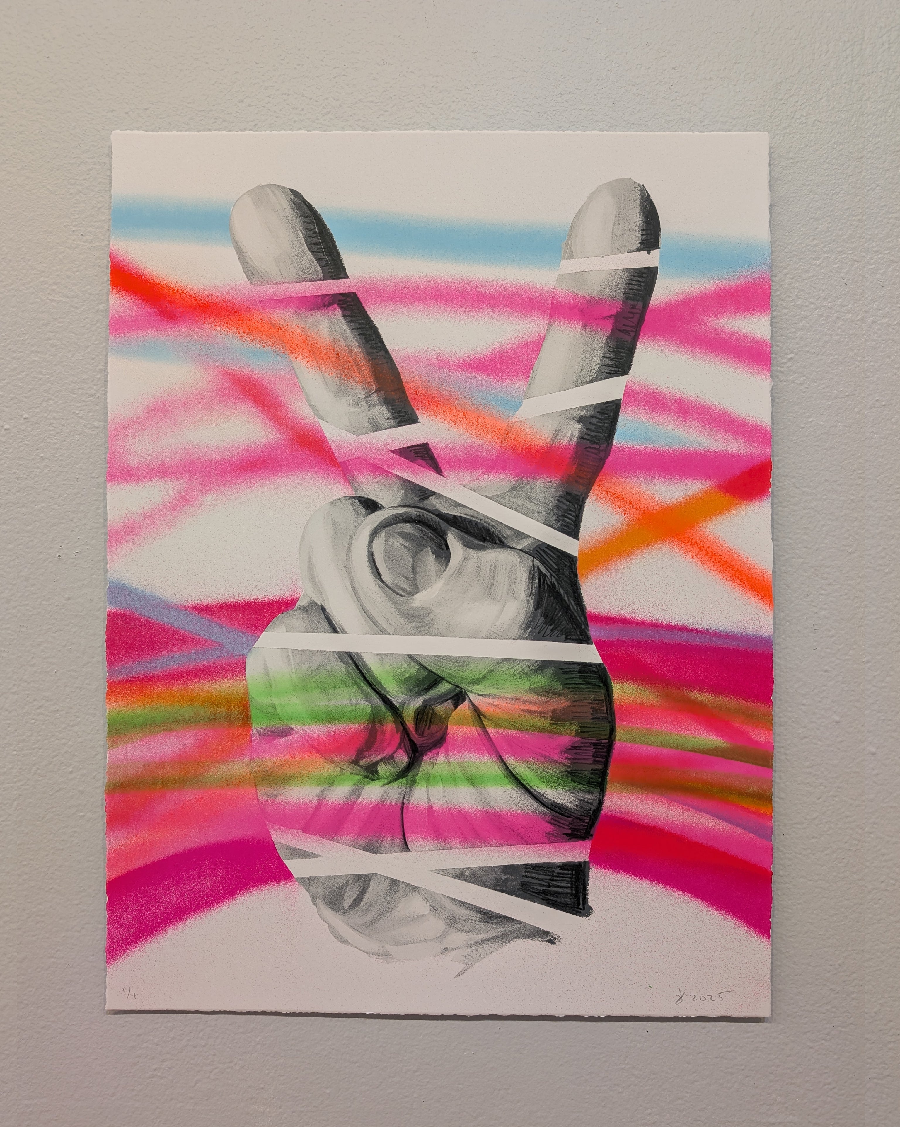 "PEACE OUT"  (hand embellished 4) by Jeff Zimmermann
