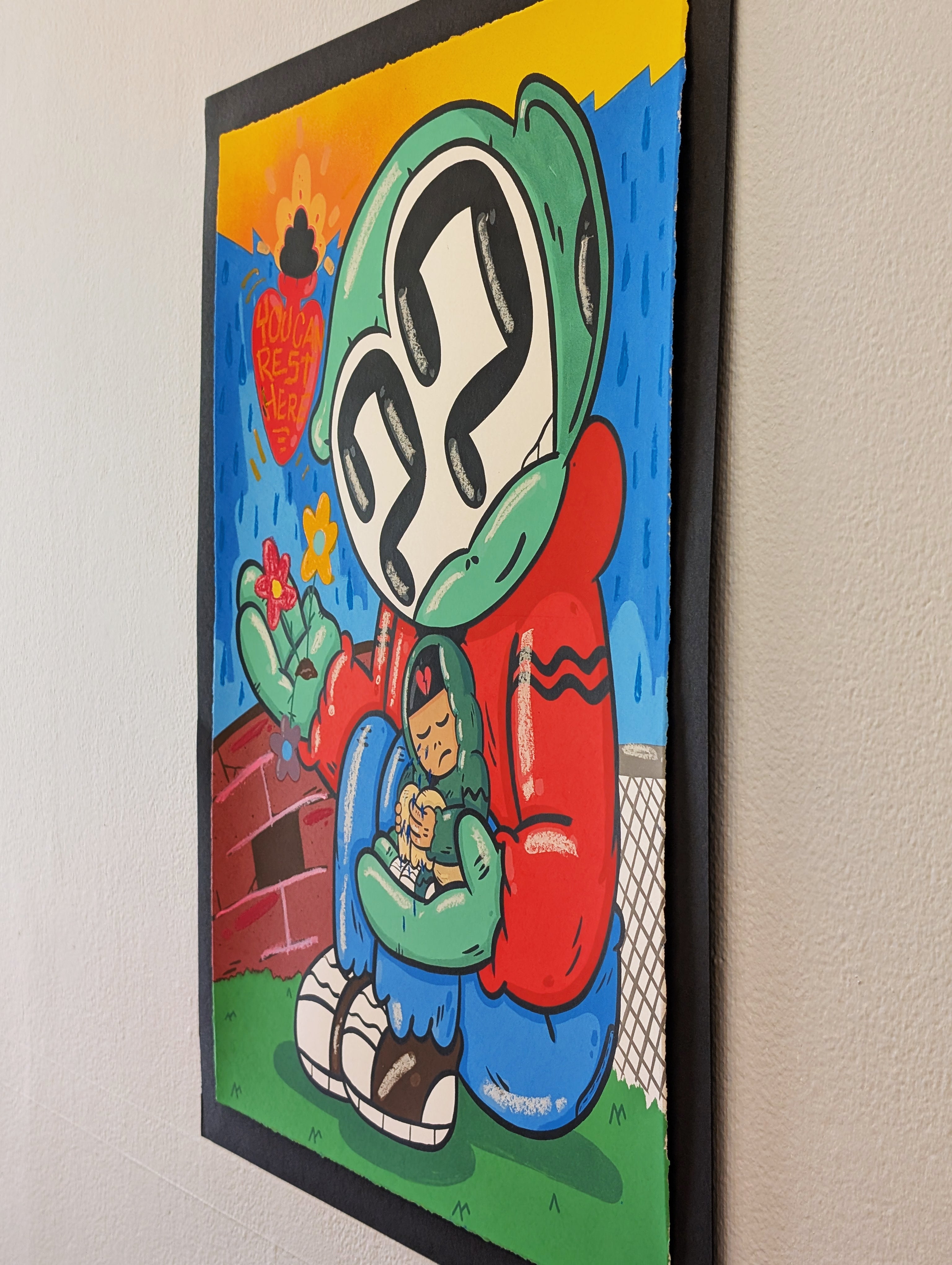 "YOU CAN REST HERE" (hand embellished 1) by Clue