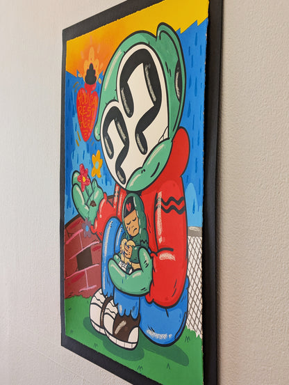 "YOU CAN REST HERE" (hand embellished 1) by Clue