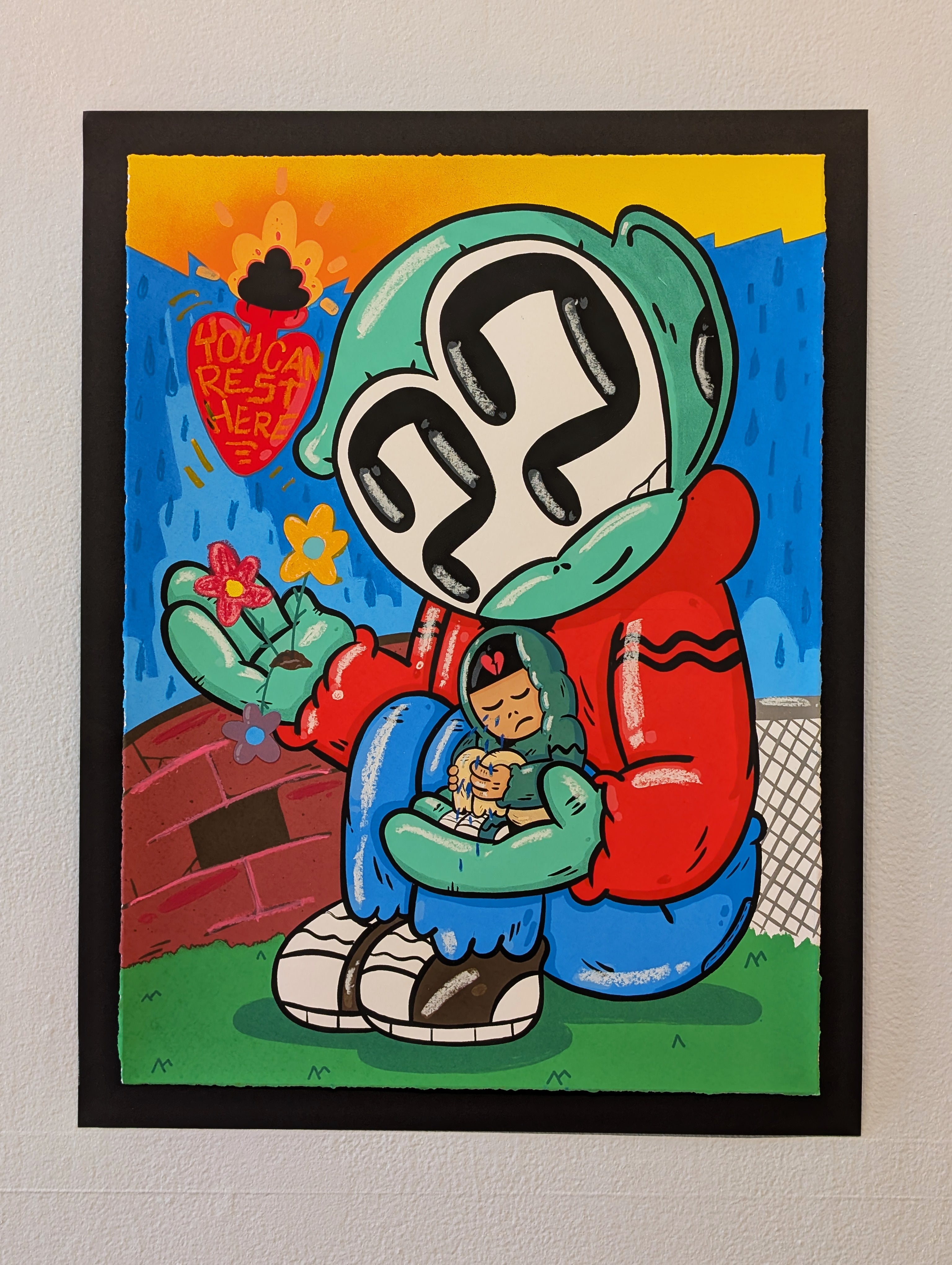 "YOU CAN REST HERE" (hand embellished 1) by Clue