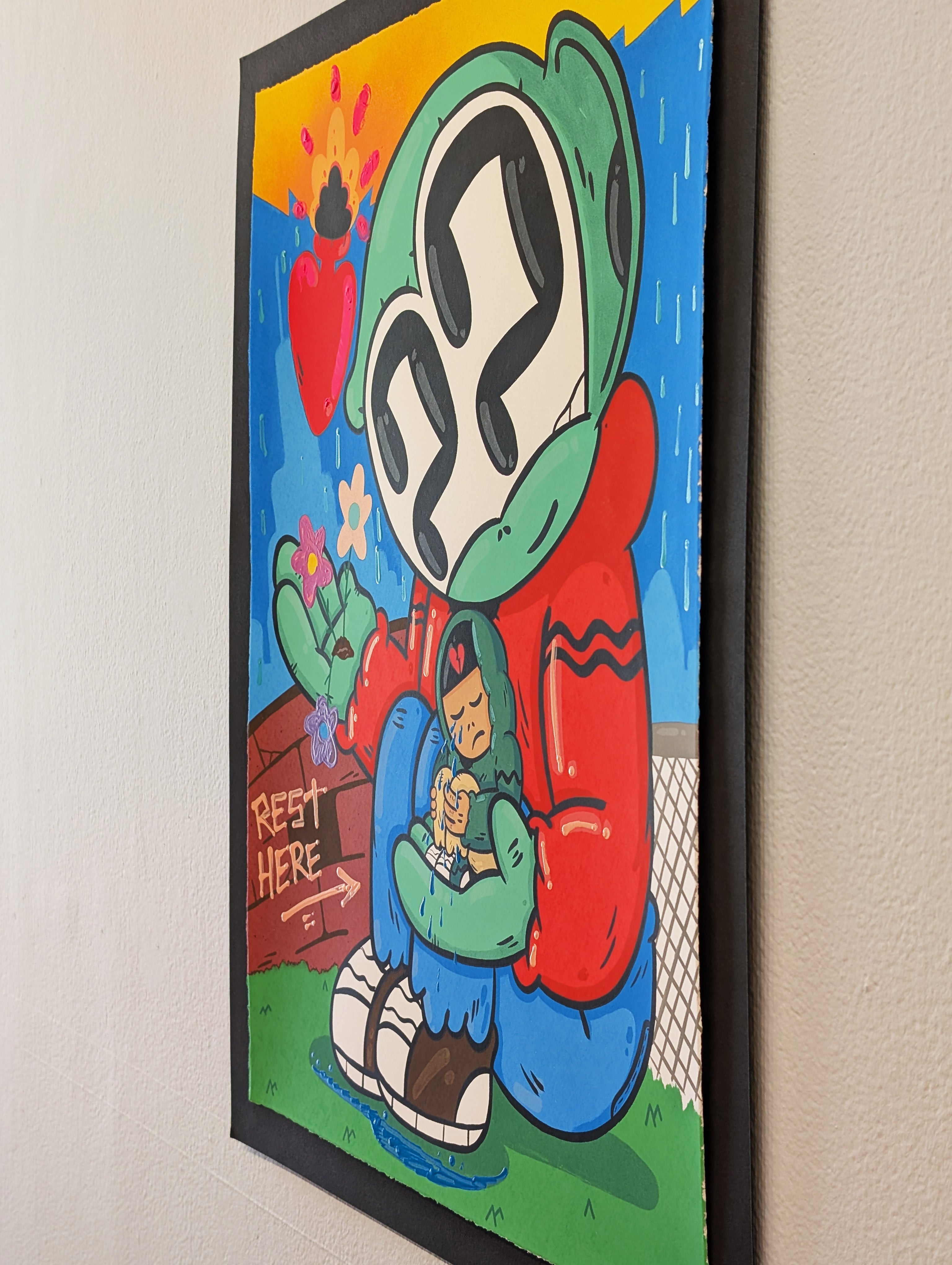 "YOU CAN REST HERE" (hand embellished 4) by Clue